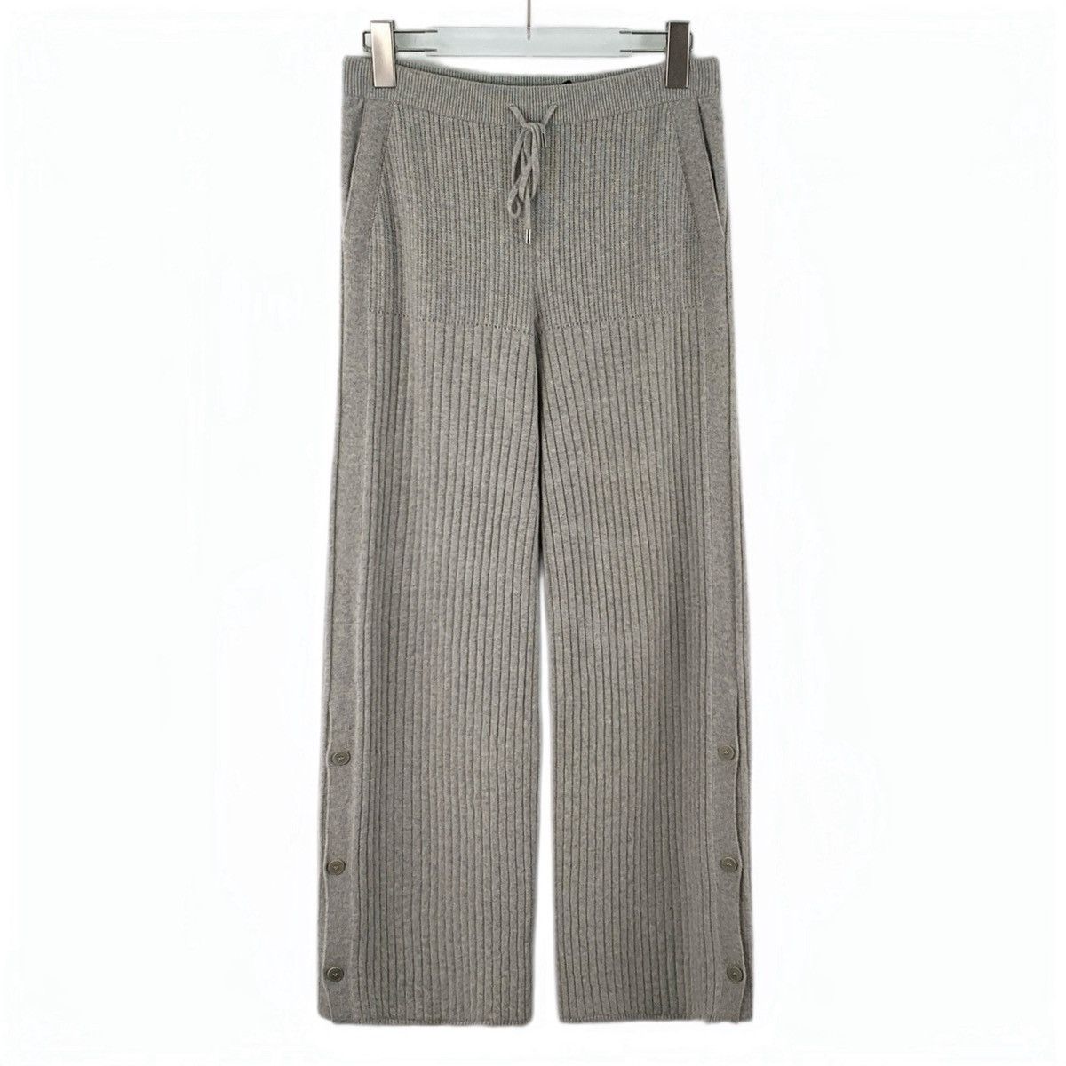 Loro Piana Loro Piana Grey Cashmere Tie Knit Wide Leg Pants K26WX Size 28" / US 6 / IT 42 - 1 Thumbnail
