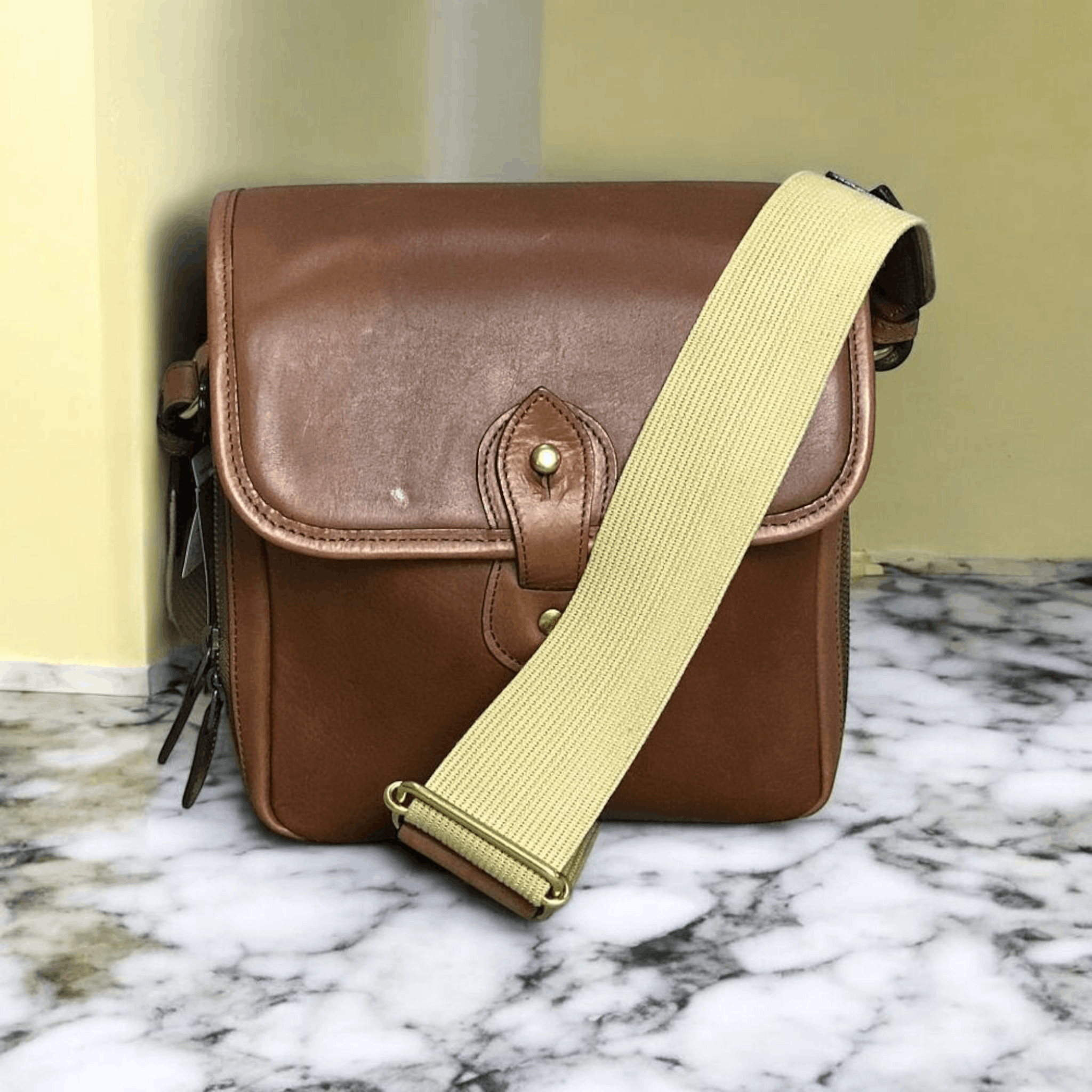 Head Porter Silver Lake Club Leather Mix Canvas Like New Sling Bag Size ONE SIZE - 3 Thumbnail