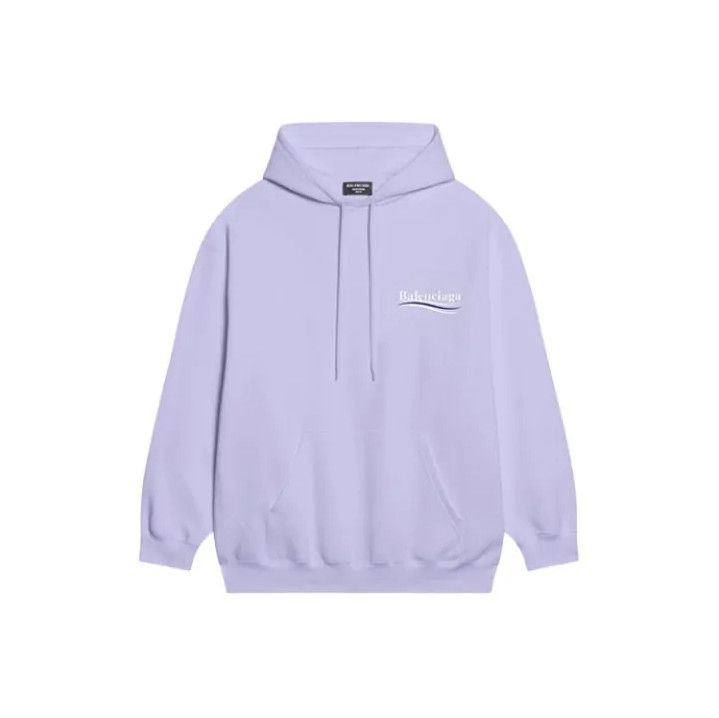 Balenciaga Balenciaga Logo Print Pullover Hoodie in Purple Size US L / EU 52-54 / 3 - 1 Thumbnail