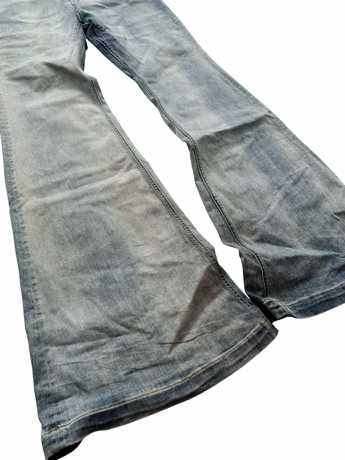 Rick Owens Sky Hustler Mineral Bolan Bootcut Denim Flare Size US 33 - 4 Thumbnail