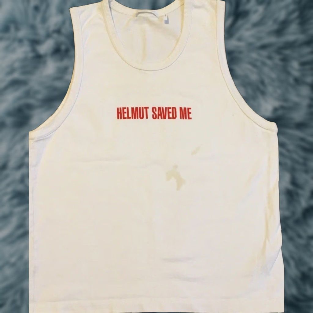 Helmut Lang VINTAGE Helmut Lang Saved Me Faded Distress Tank Top M L Shirt Men NYC White Logo Crew Neck Sleeveless 80s 90s Punk Rock Baroin NYC Size US M / EU 48-50 / 2 - 1 Thumbnail