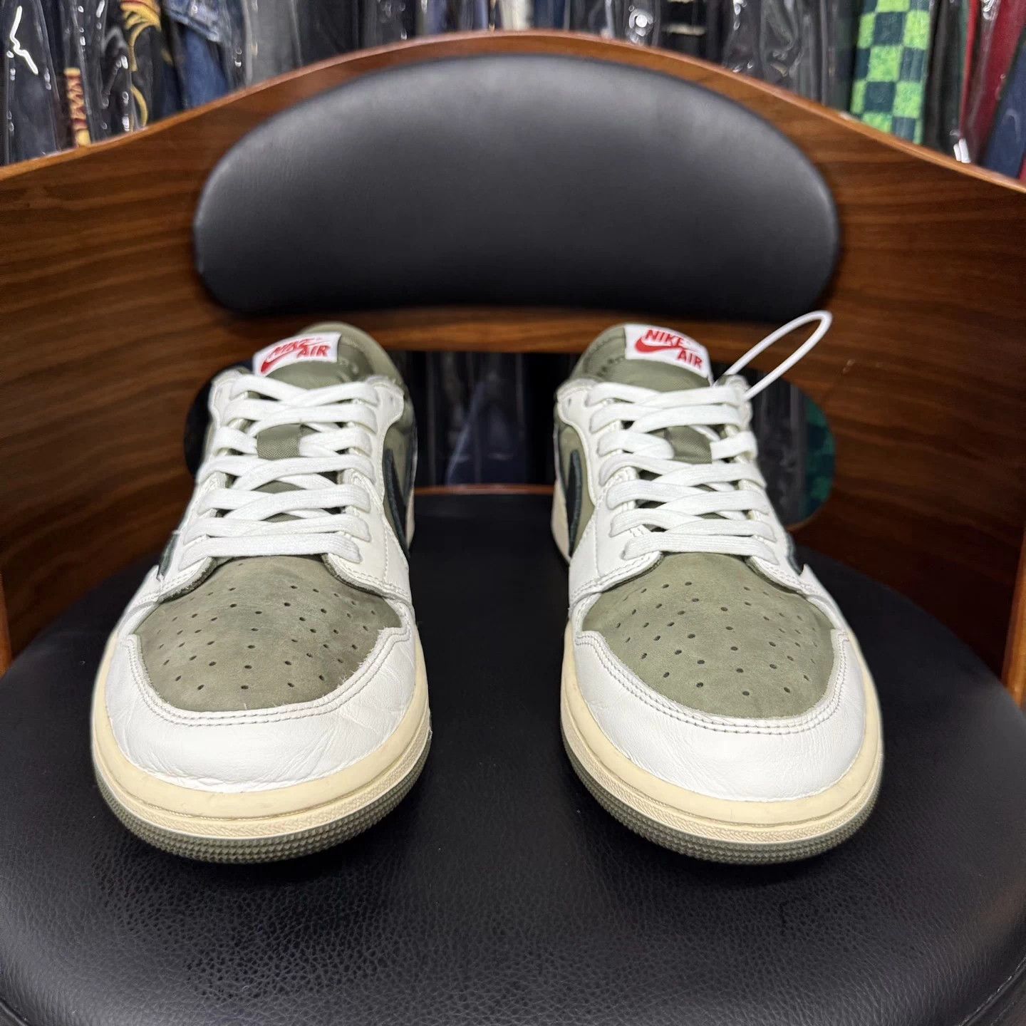 Nike Jordan 1 TS Reverse 8.0 White Green Olive 44 Mint Size US 11 / EU 44 - 2 Thumbnail