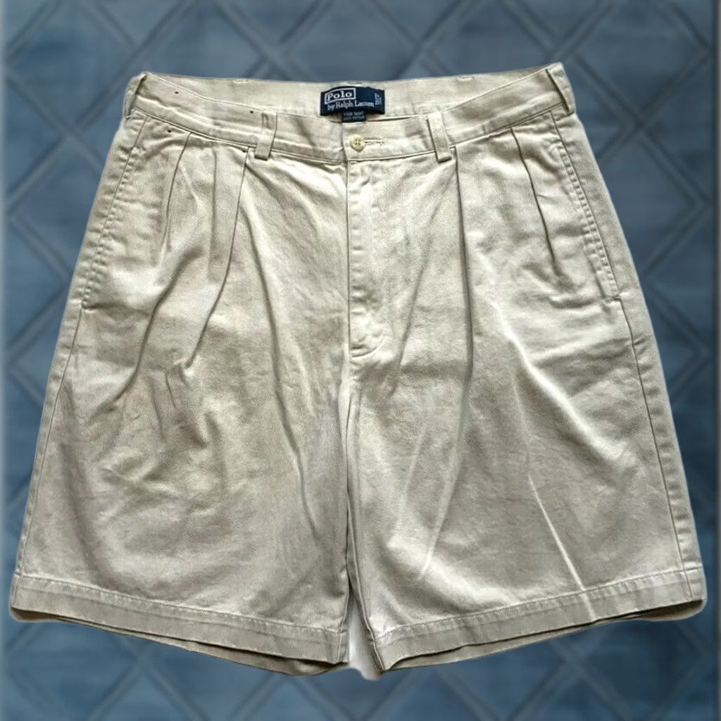 Polo Ralph Lauren Polo Ralph Lauren Tyler Shorts Mens 34 Chino Beige Pleated Logo 90s Summer Casual Outdoor Beach Shirt/Bottoms Size US S / EU 44-46 / 1 - 1 Thumbnail