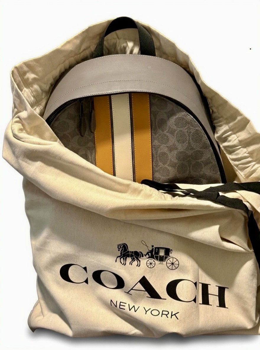 Coach Coach West Backpack in Signature Canvas with Varsity Stripe Size ONE SIZE - 8 Thumbnail
