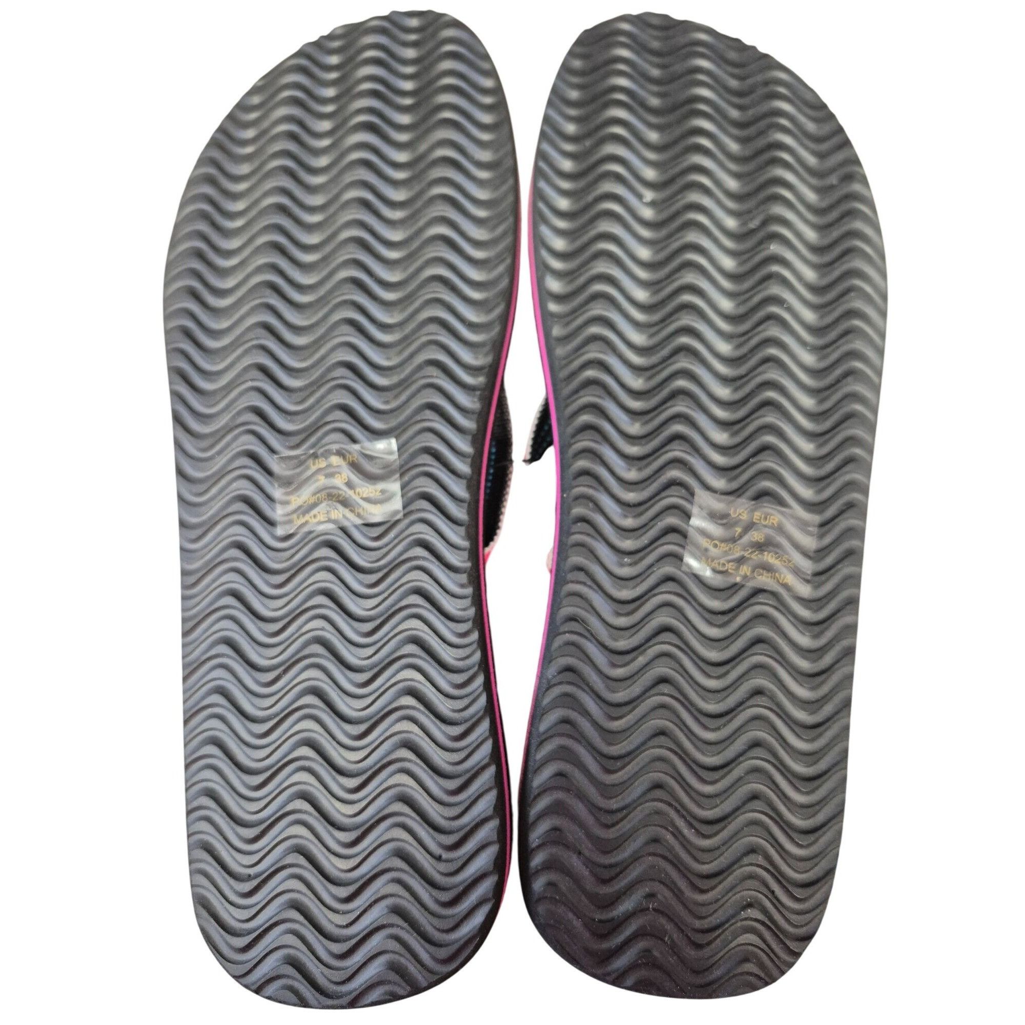 Other Norty Womens Flip Flops Size 7 Fuschia Zigzag Pattern Black Size US 7 / IT 37 - 2 Thumbnail