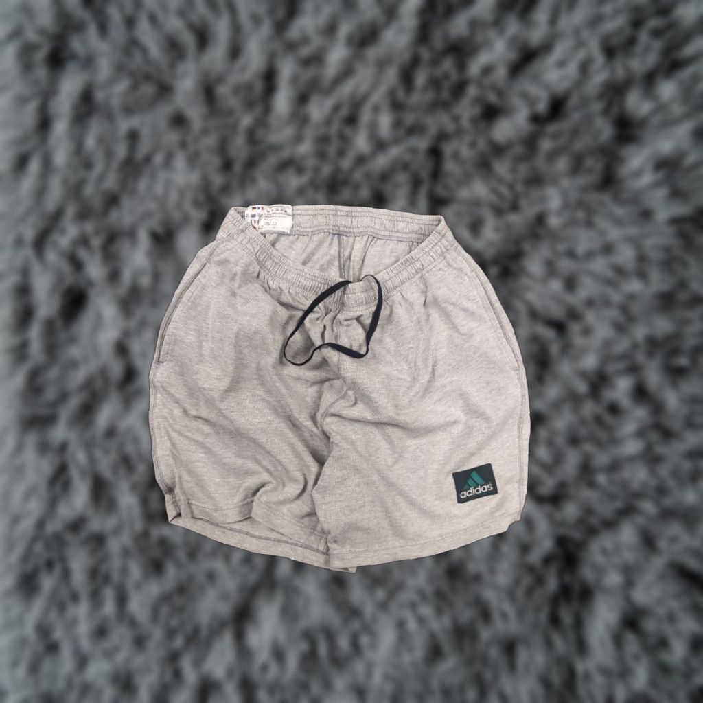 Adidas VINTAGE Adidas Equipment logo Gray Cotton Shorts with Pockets Drawstring – Men M, 32, 90s, Summer, Activewear Size US 31 - 1 Thumbnail