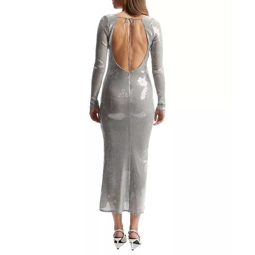 Other BARDOT Verona Low-Back Sequin Maxi Dress Womens 2 Gray Size XS / US 0-2 / IT 36-38 - 9 Thumbnail