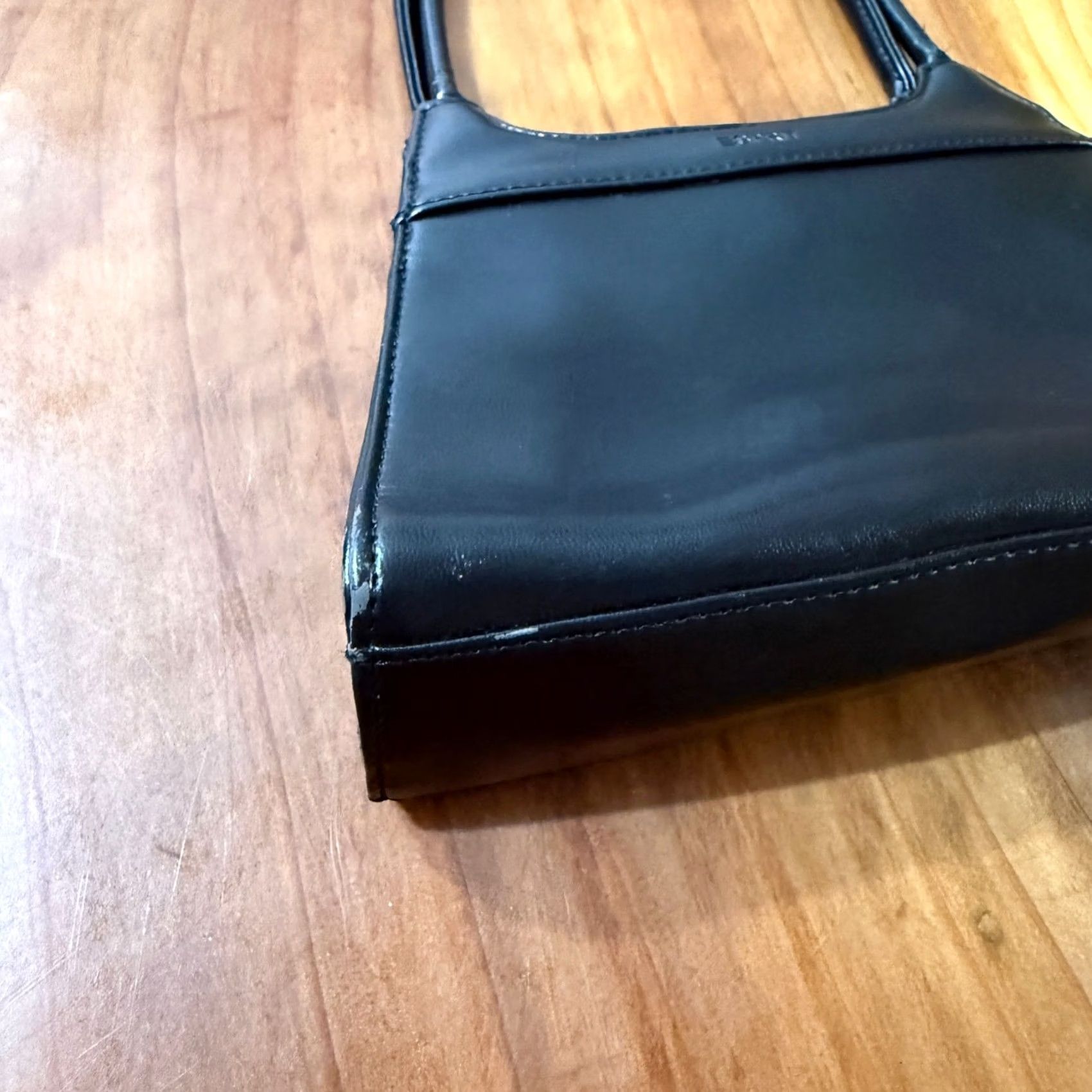 Esprit VINTAGE Esprit Shoulder Bag Crescent Black Solid Small Womens 1990s 2000s Purse Purse Bag Size ONE SIZE - 4 Thumbnail
