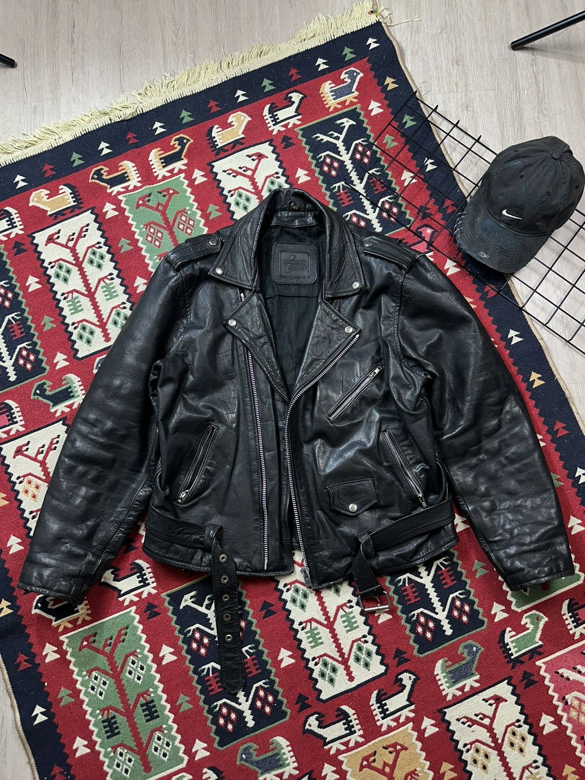 Leather Jacket × Military × Vintage Vintage Y2K Tiger Fox A