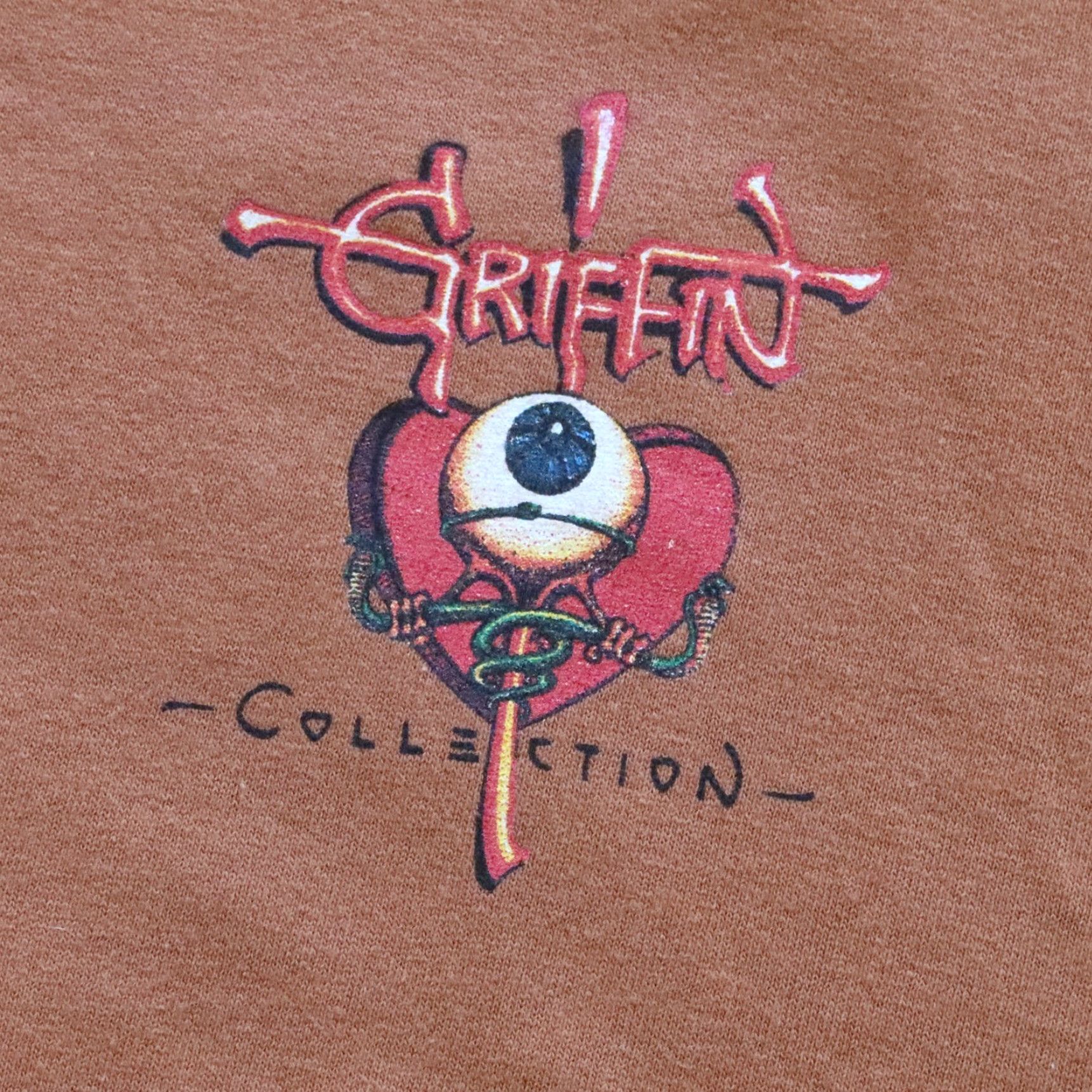 Griffin VINTAGE Rick Griffin Tales From The Tube Tshirt Shirt Mens L Brown 90s T-Shirt Size US L / EU 52-54 / 3 - 7 Thumbnail