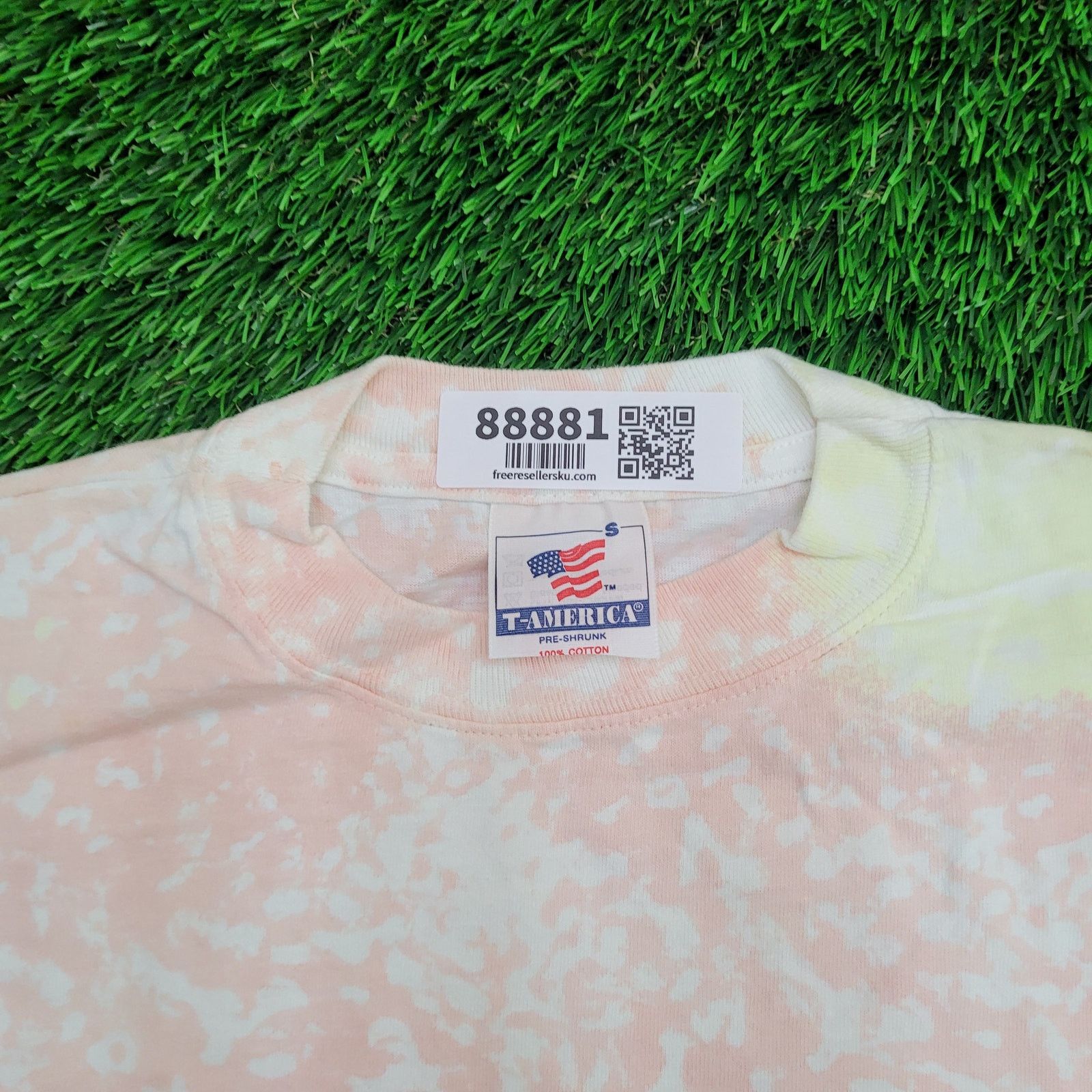Vintage VTG 90s Pink and Yellow Bleached Tie-Dye T-Shirt XS Pastel Size US XS / EU 42 / 0 - 2 Thumbnail