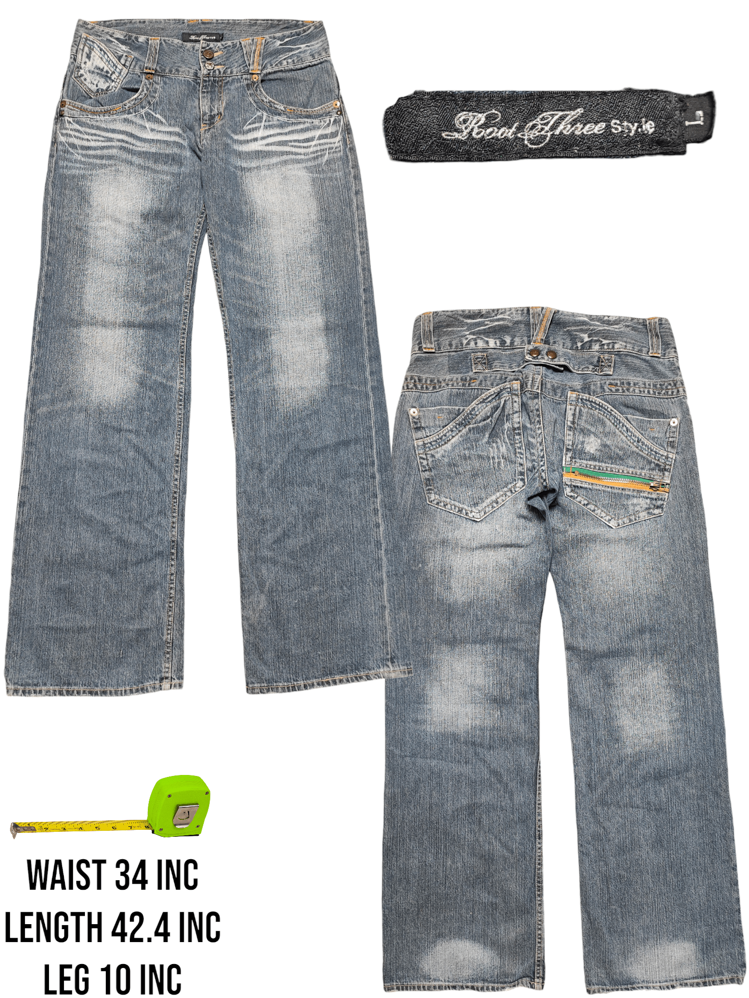 Japanese Brand × Vintage Vintage Root Three Stye japanese Jeans Size US 34 / EU 50 - 1 Thumbnail