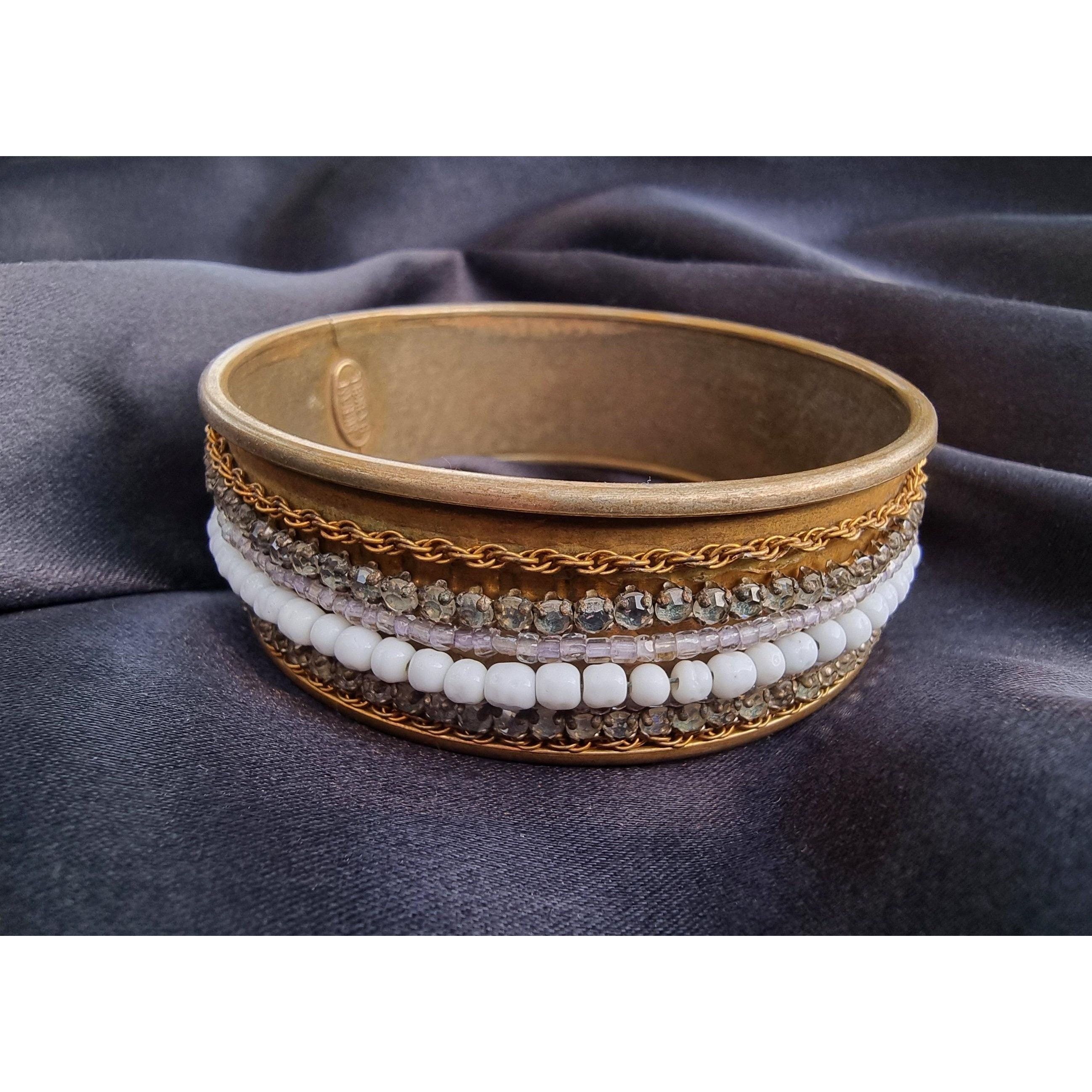Miriam Haskell Rare Find Vintage MIRIAM HASKELL Signed 1930s Bangle Bracele Size ONE SIZE - 2 Thumbnail