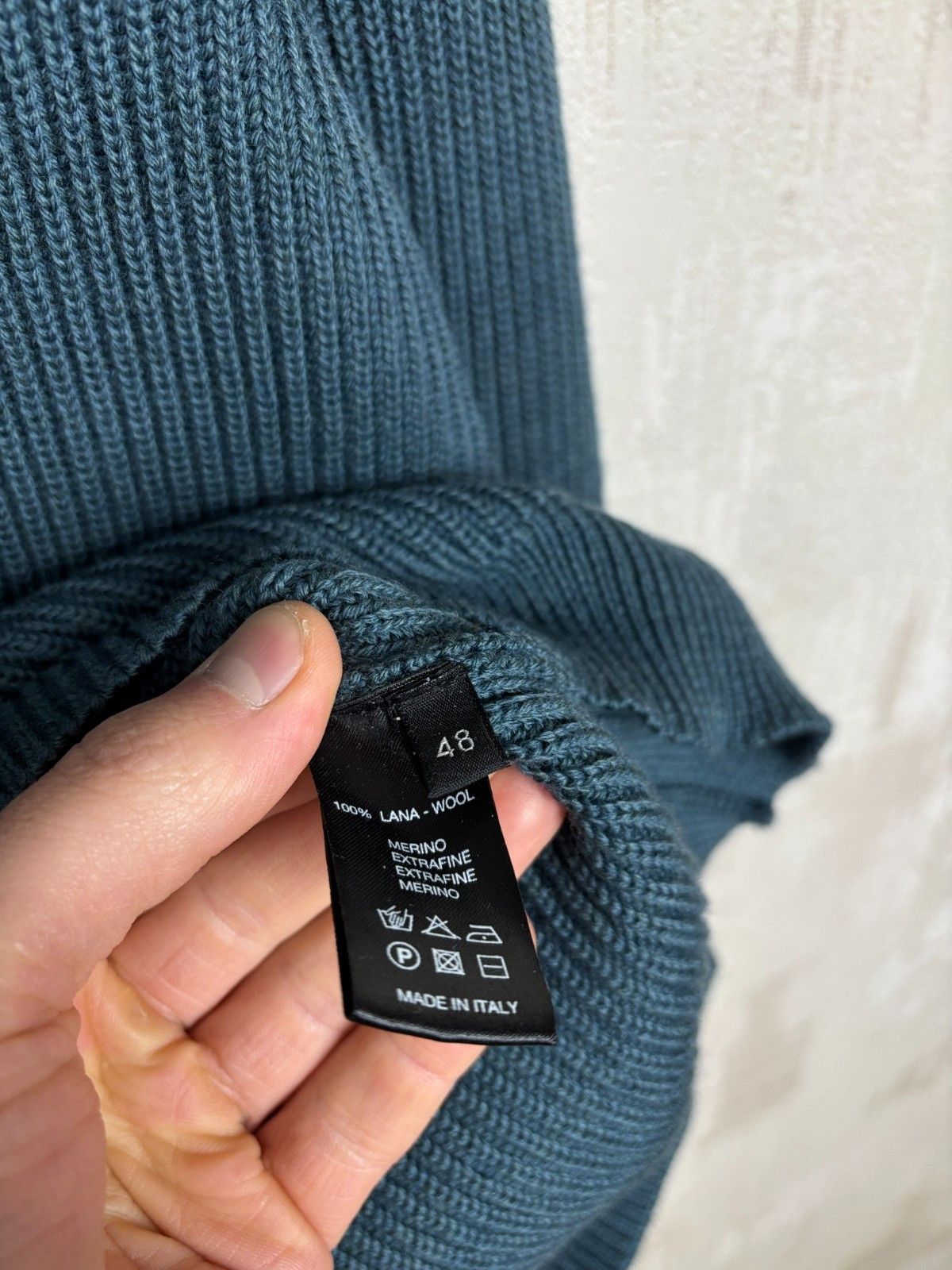 Roberto Collina Roberto Collina Dark Teal Knit Wool Sweater Crew Neck Size US M / EU 48-50 / 2 - 7 Thumbnail