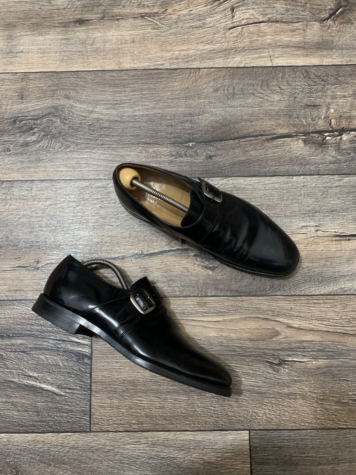 Genuine Leather × Loake Loake Men’s Black Leather Monk Shoes Made in England Size US 10 / EU 43 - 4 Thumbnail
