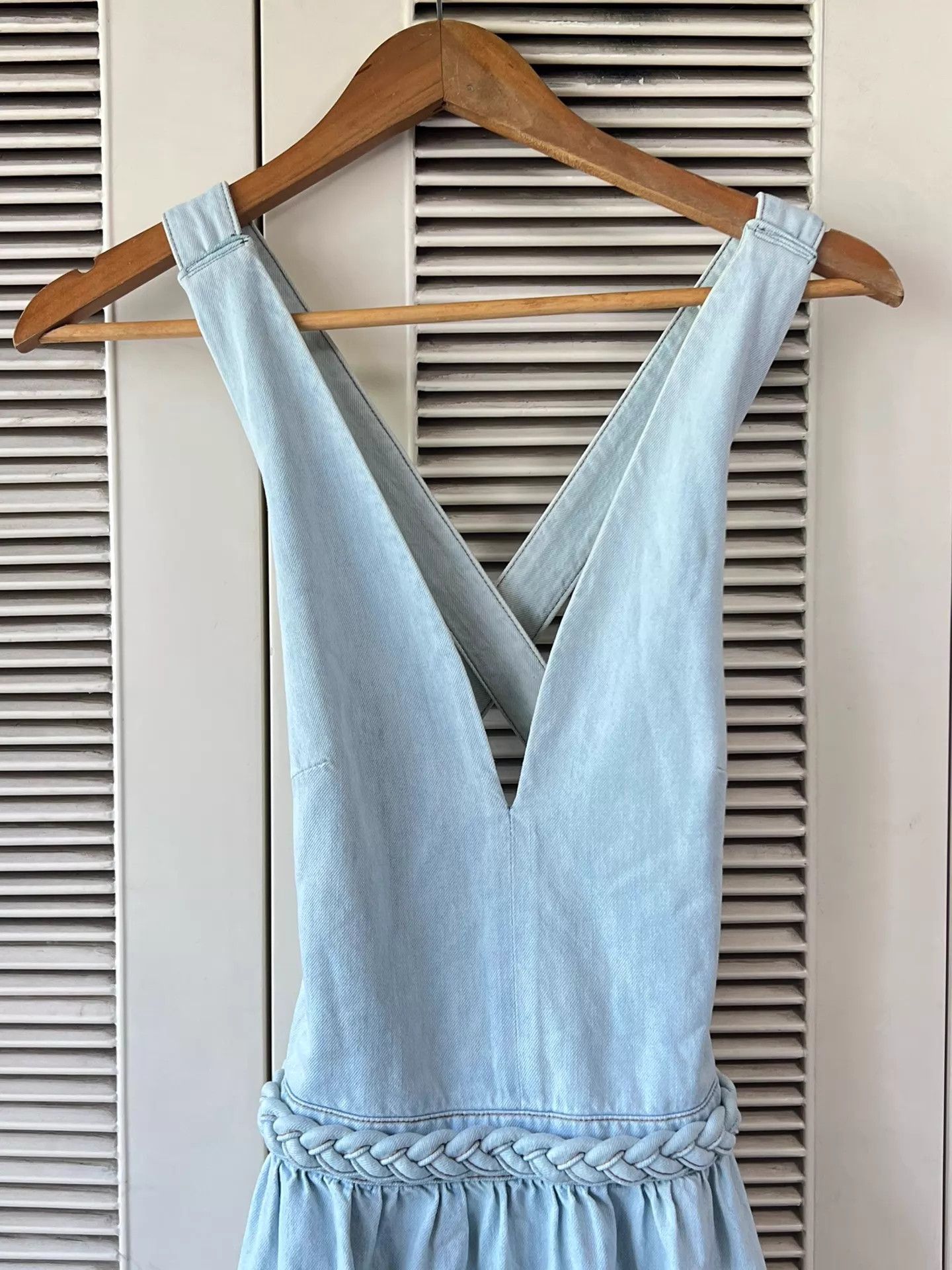 Valentino Valentino 04 Light Blue Denim Open Back Dress 165/80A Size S / US 4 / IT 40 - 3 Thumbnail