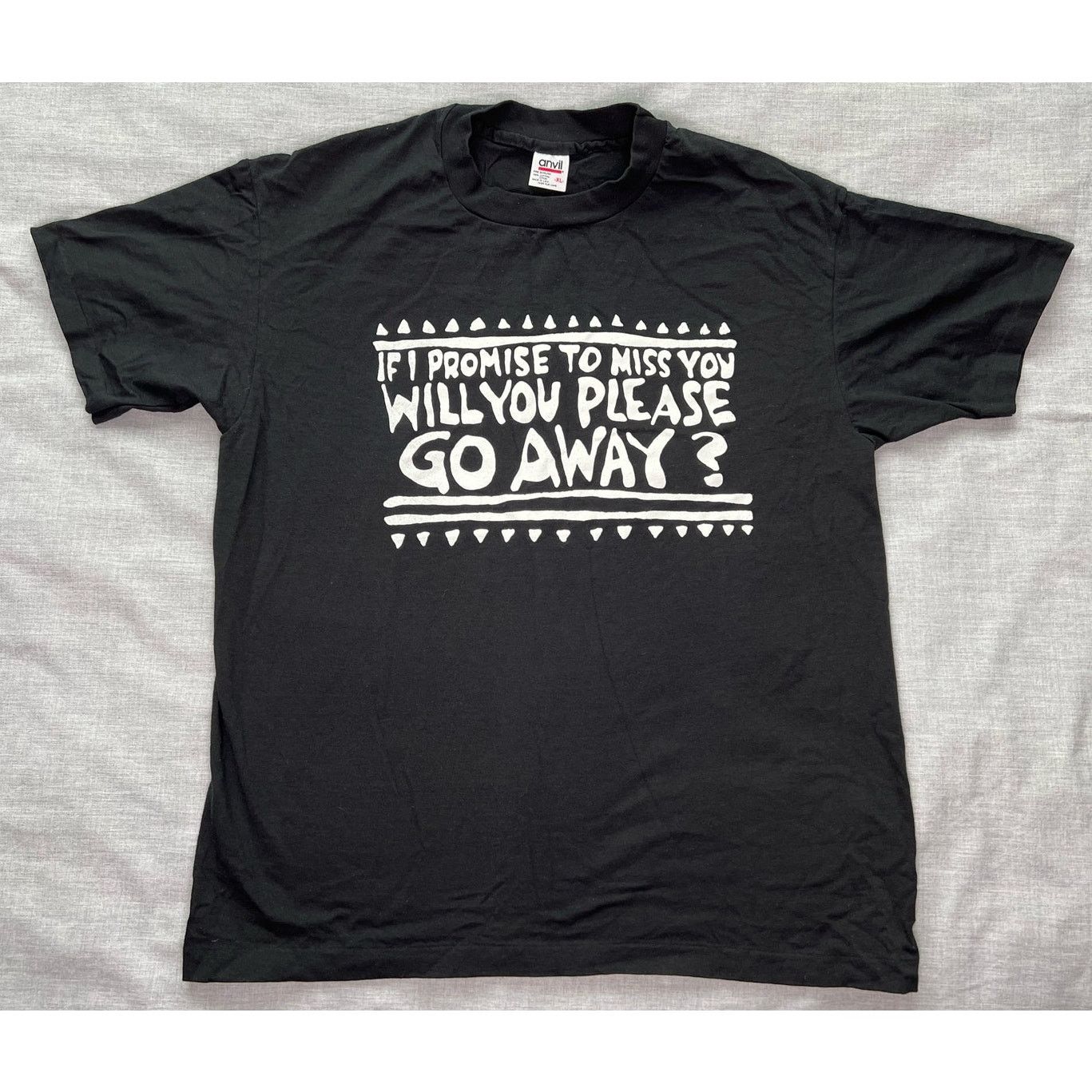 Anvil × Vintage Vintage Please Go Away Single Stitch Joke T-shirt XL Size US XL / EU 56 / 4 - 1 Thumbnail