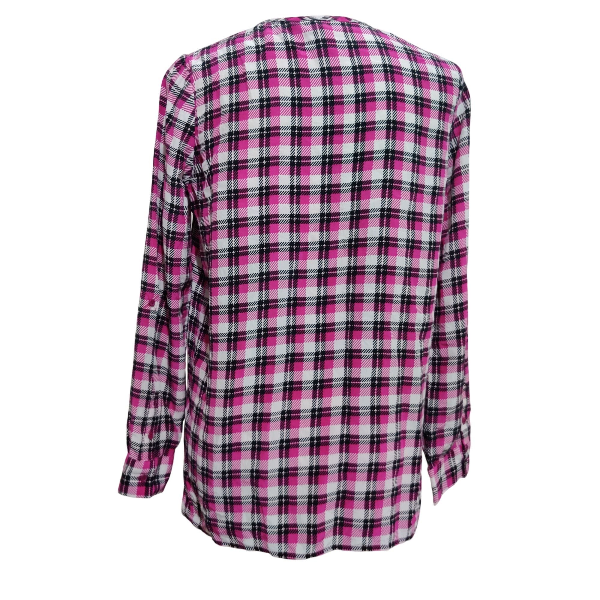 Joie Joie Womens Blouse Silk Top Button Up Long Sleeve Pink Black Size S / US 4 / IT 40 - 4 Thumbnail