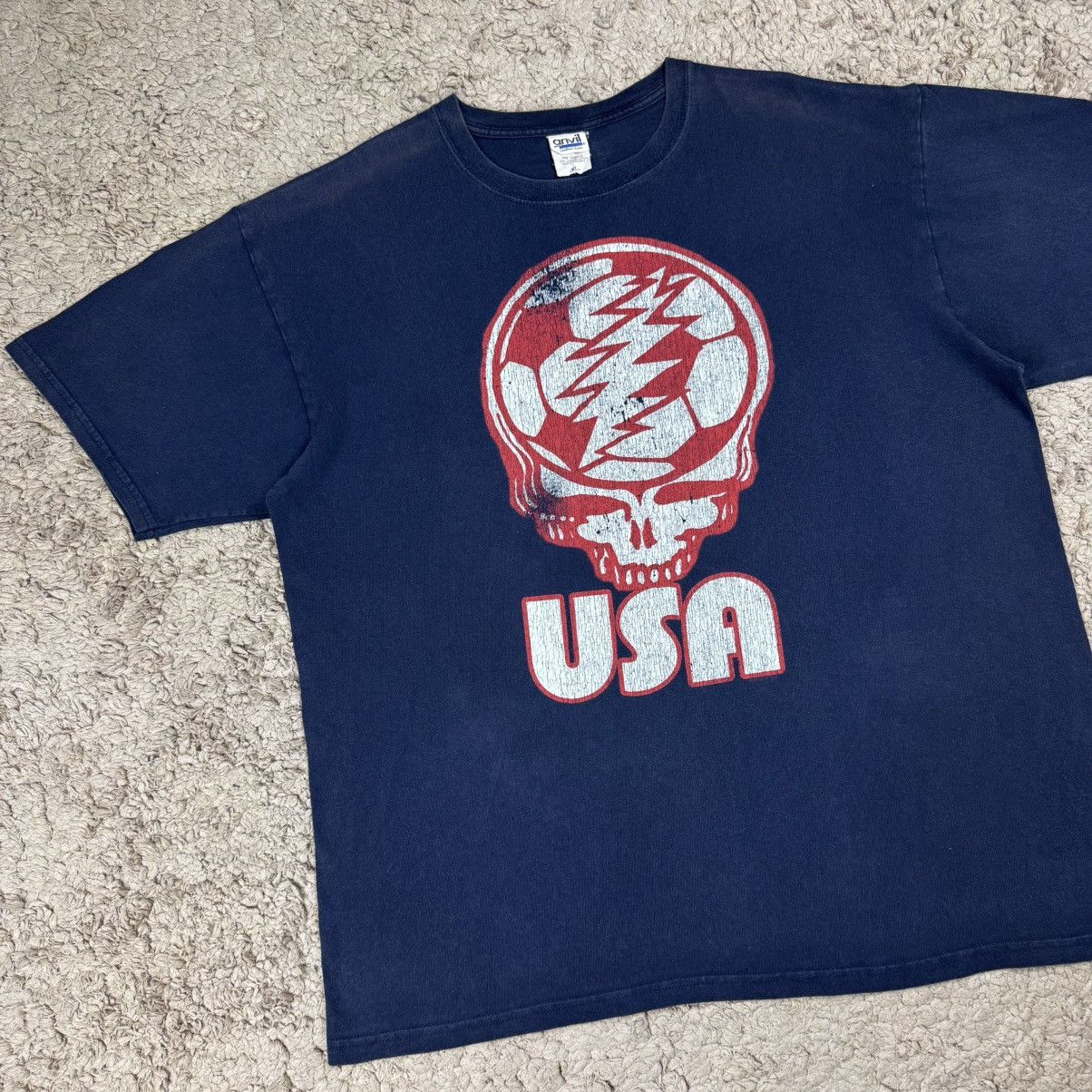 Band Tees Vintage Grateful Dead USA Distressed Steal Your Face T-shirt Size US XL / EU 56 / 4 - 3 Thumbnail