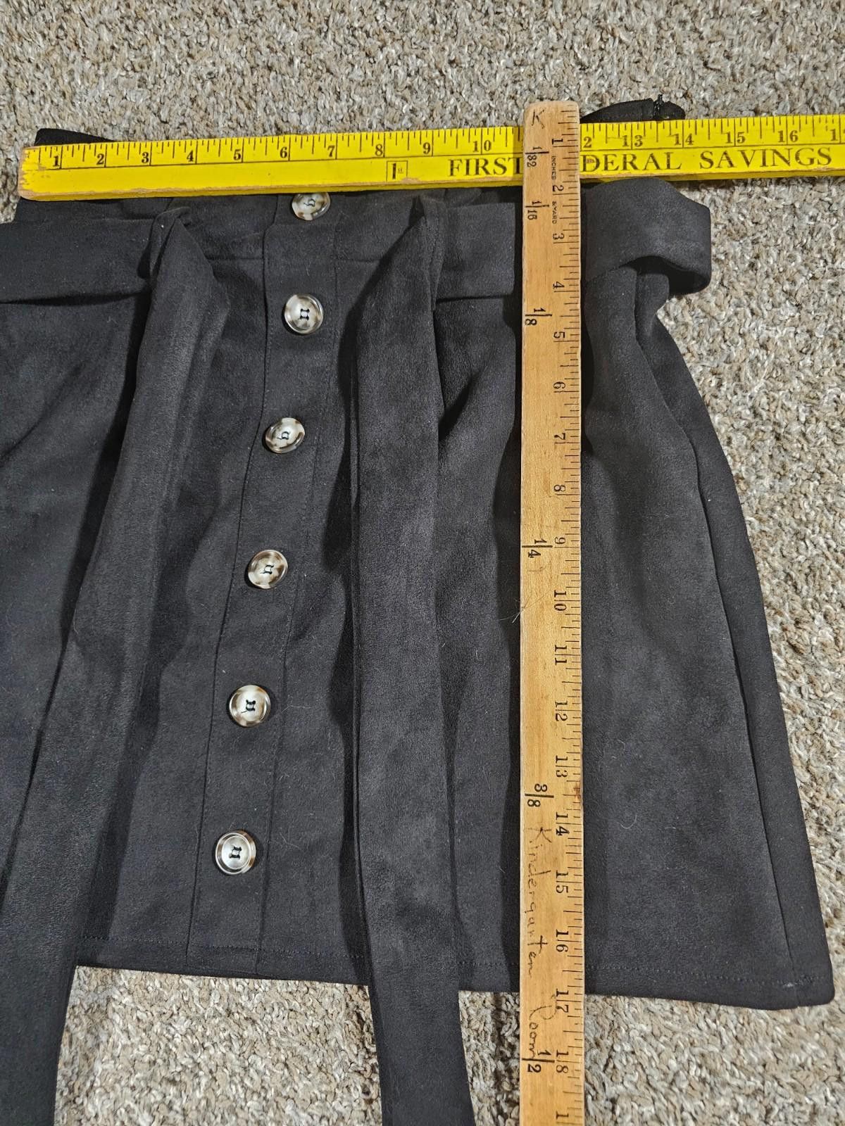 Designer Black Vestidos Skirt Medium Tie Front Size 32" / US 10 / IT 46 - 4 Thumbnail