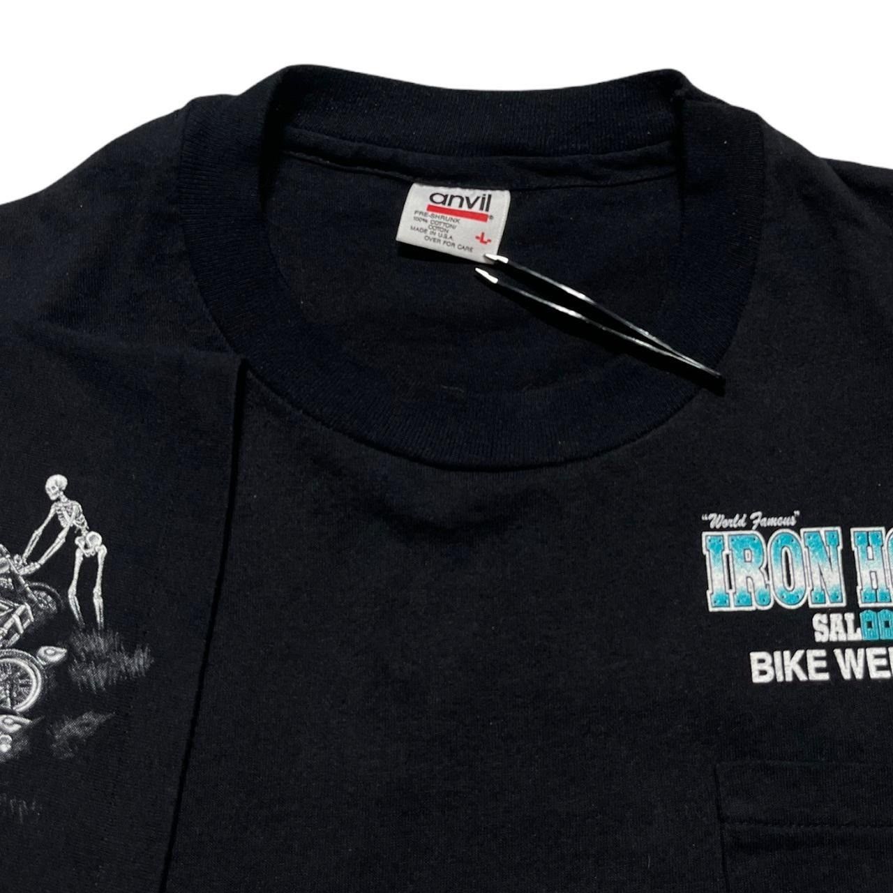 Anvil × Harley Davidson × Vintage Vintage Iron Horse Saloon Skeletons Motorcycle 1996 T-Shirt Size US L / EU 52-54 / 3 - 3 Thumbnail