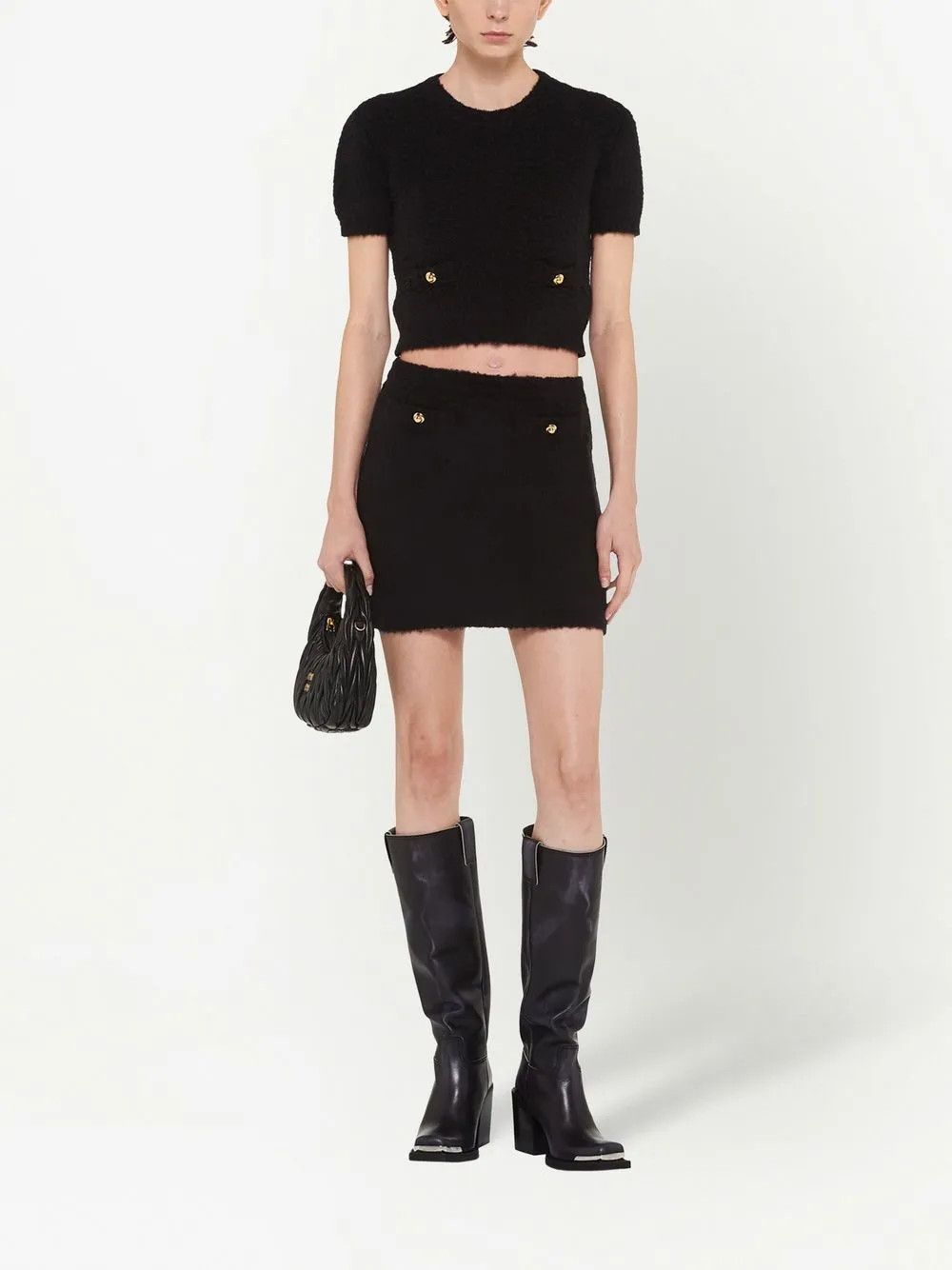 Versace o1y0226 Mini Skirt in Black Size 25" / US 0 / IT 36 - 5 Thumbnail