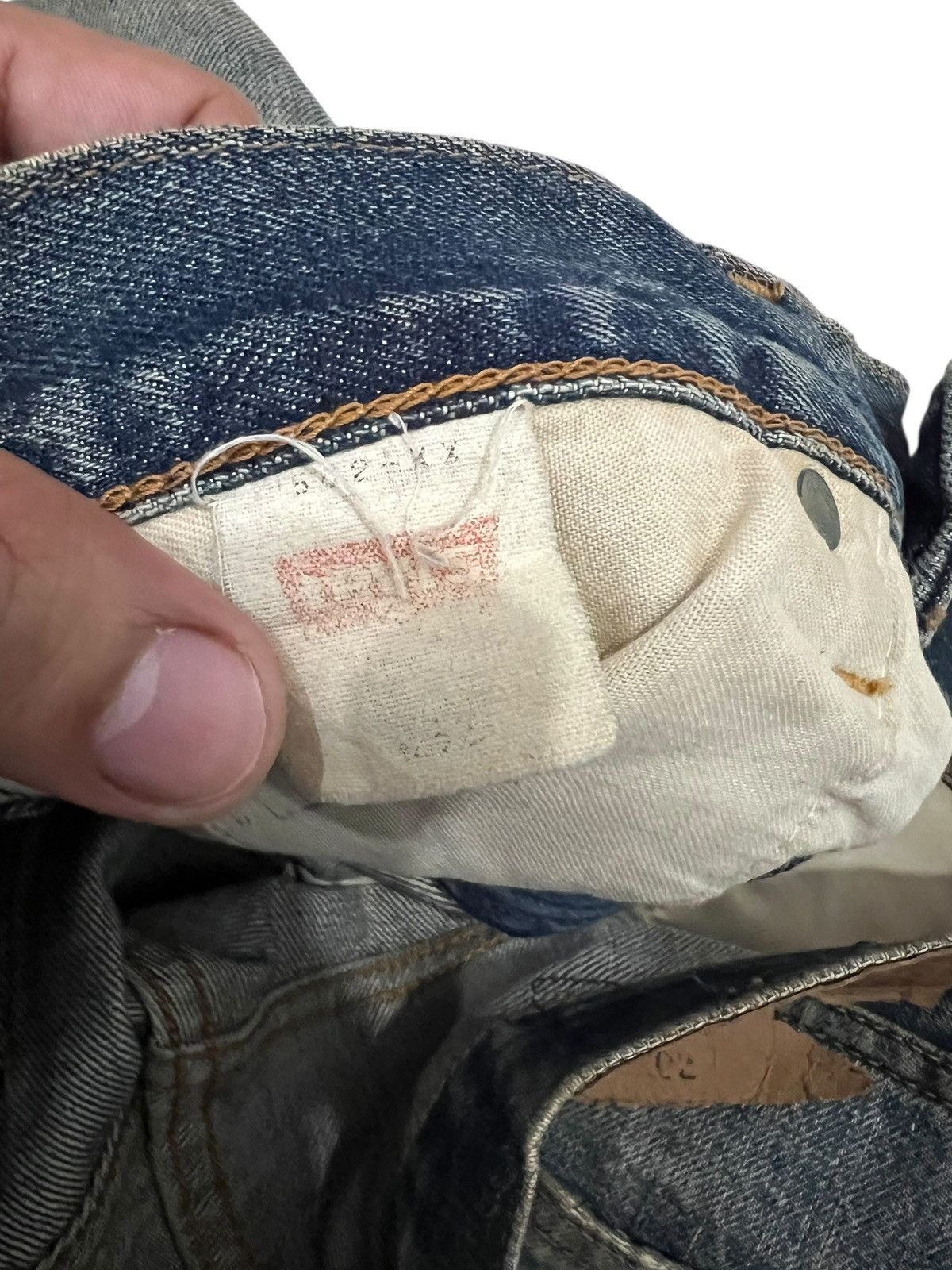 Levi's Vintage Levis 502 Big E Rusty Distress Selvedge Jean Size US 30 / EU 46 - 17 Thumbnail