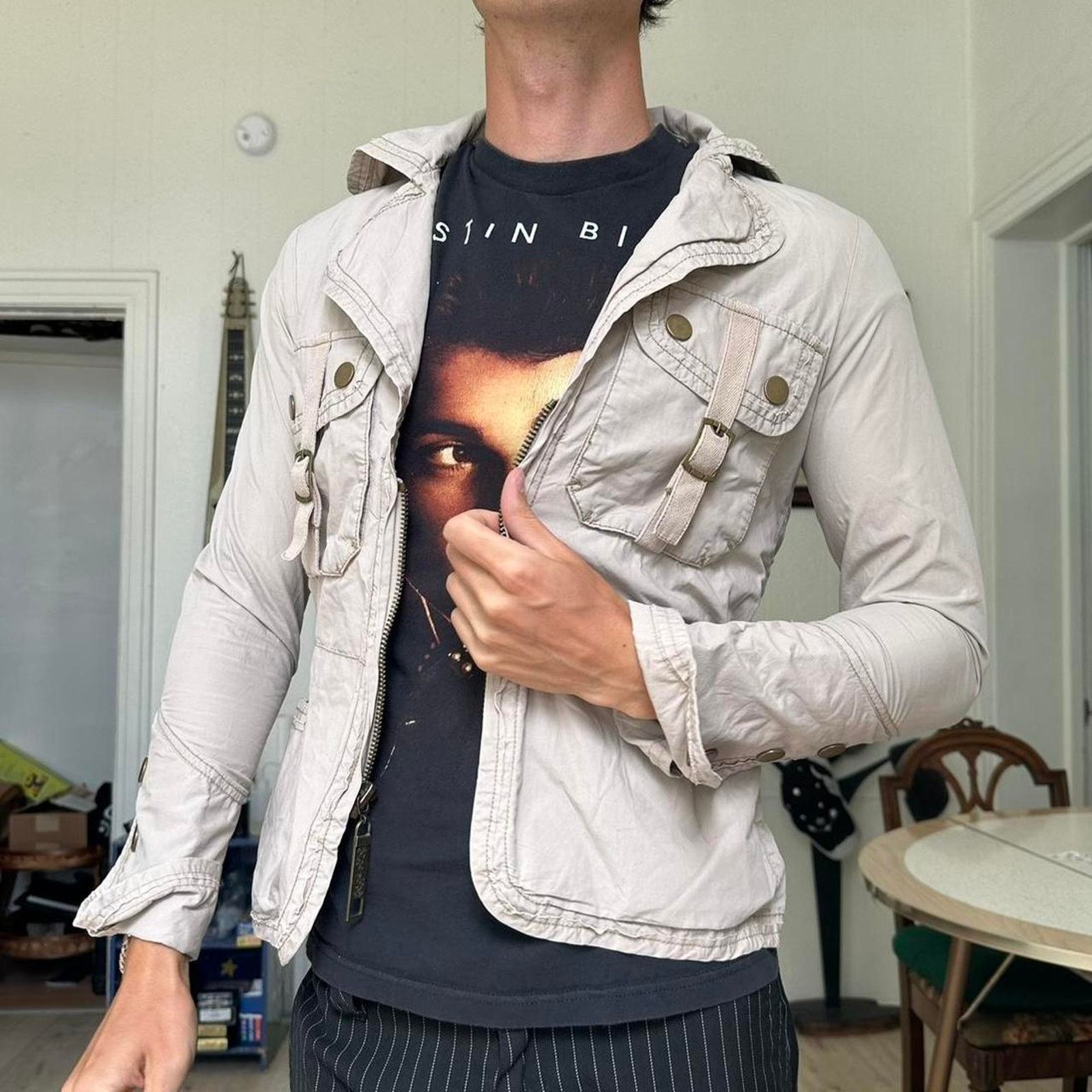 BKE × Vintage Vintage BKE Tan Utility Y2K Indie Glam Euro Button Jacket Size M / US 6-8 / IT 42-44 - 1 Thumbnail