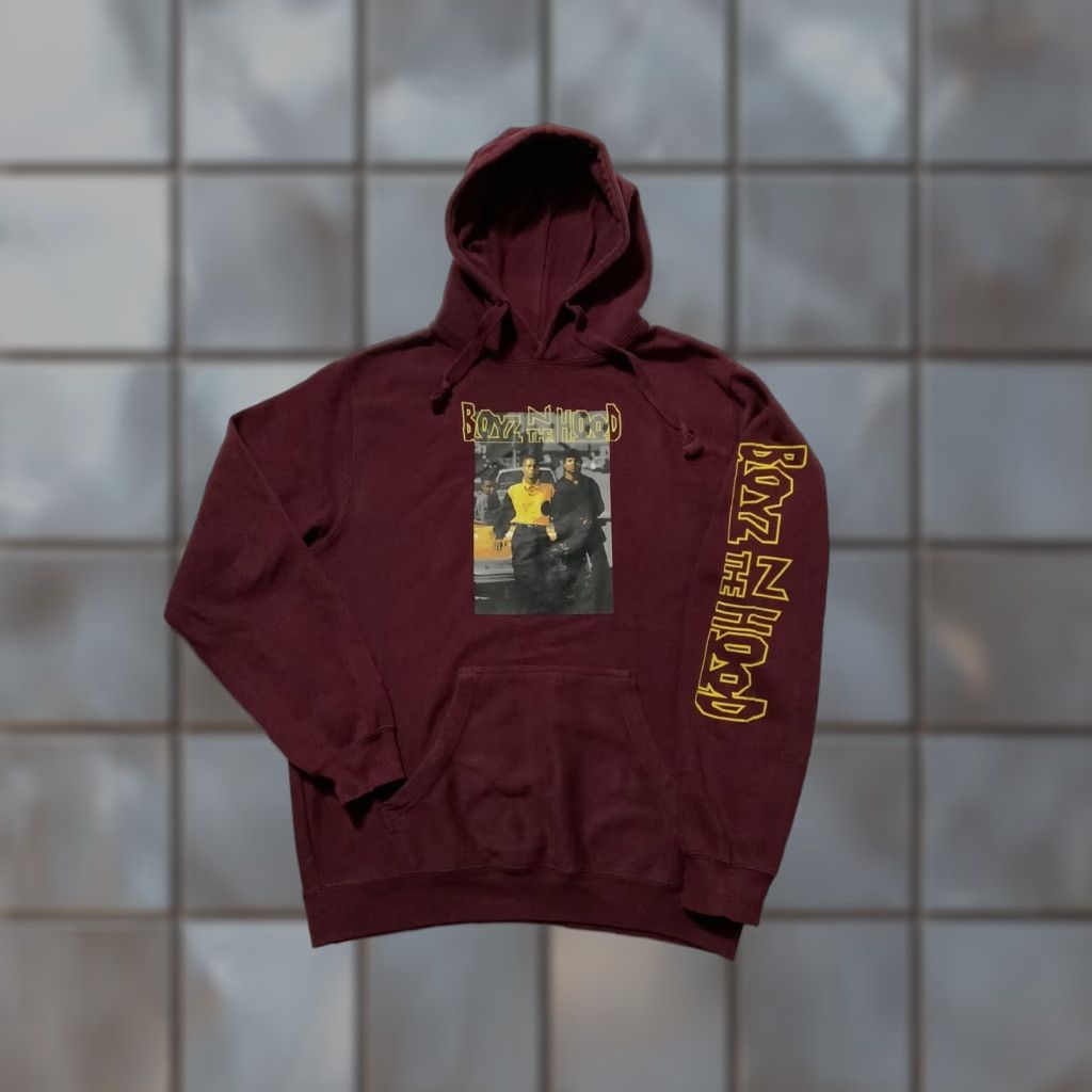 Etro Philcos Boyz N The Hood Maroon Movie Film Retro Graphic Pullover Hoodie M Mens Size US M / EU 48-50 / 2 - 1 Thumbnail