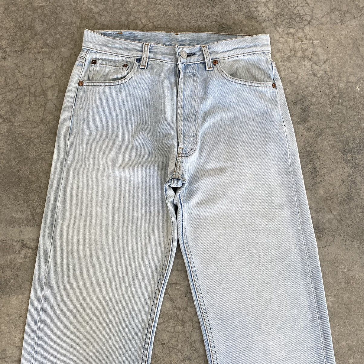 Levi's Size 29x29.5 Vintage Late 80’s Levis 501 Light Blue Jeans Size US 29 - 3 Thumbnail