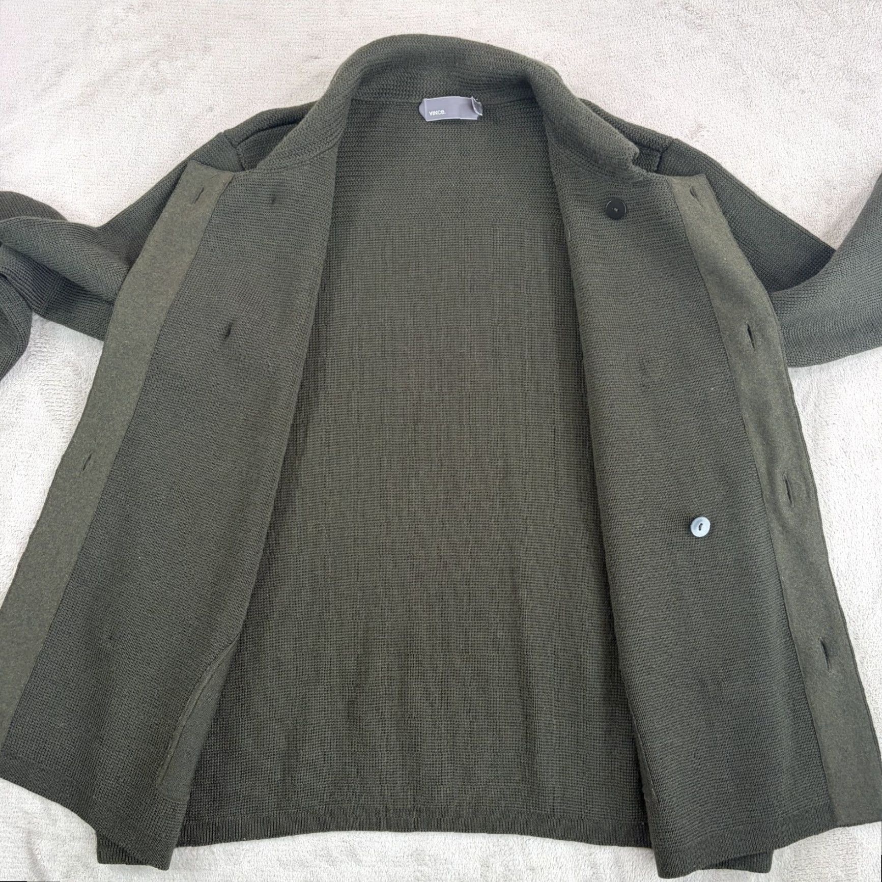 Vince Vince Wool Double Breasted Peacoat Jacket Military Green Men XL Coat Size US XL / EU 56 / 4 - 4 Thumbnail