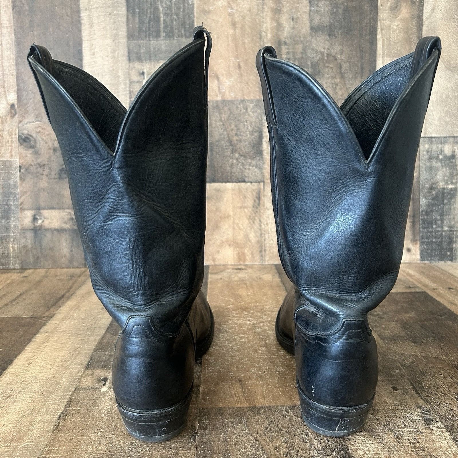 Tony Lama Tony Lama Vintage Black Vibram Sole Cowboy Boots Mens 11 EE Size US 11 / EU 44 - 7 Thumbnail