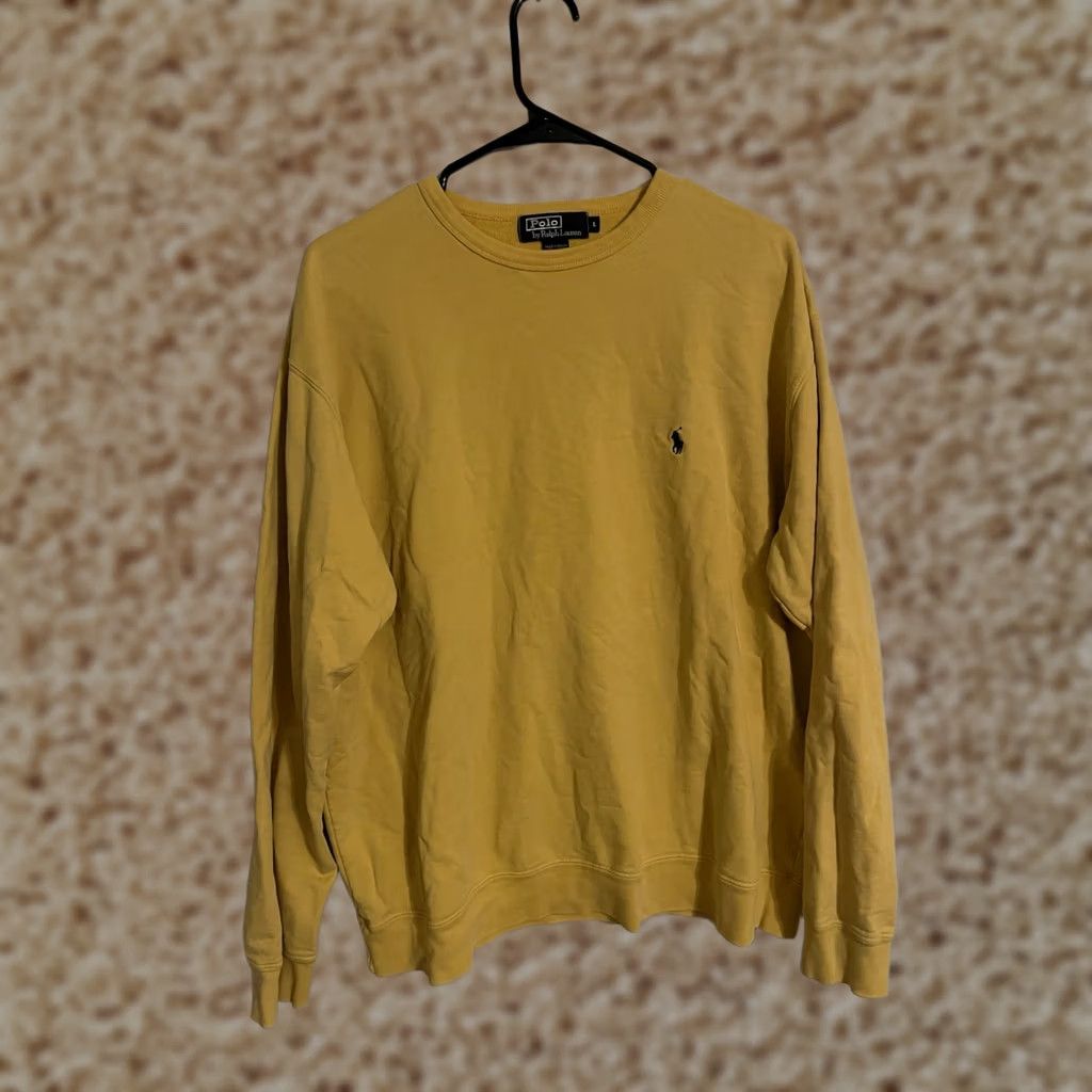 Polo Ralph Lauren VINTAGE Polo Ralph Lauren Sweatshirt Crewneck Yellow Lined French Terry Men’s Lords? Size US L / EU 52-54 / 3 - 1 Thumbnail