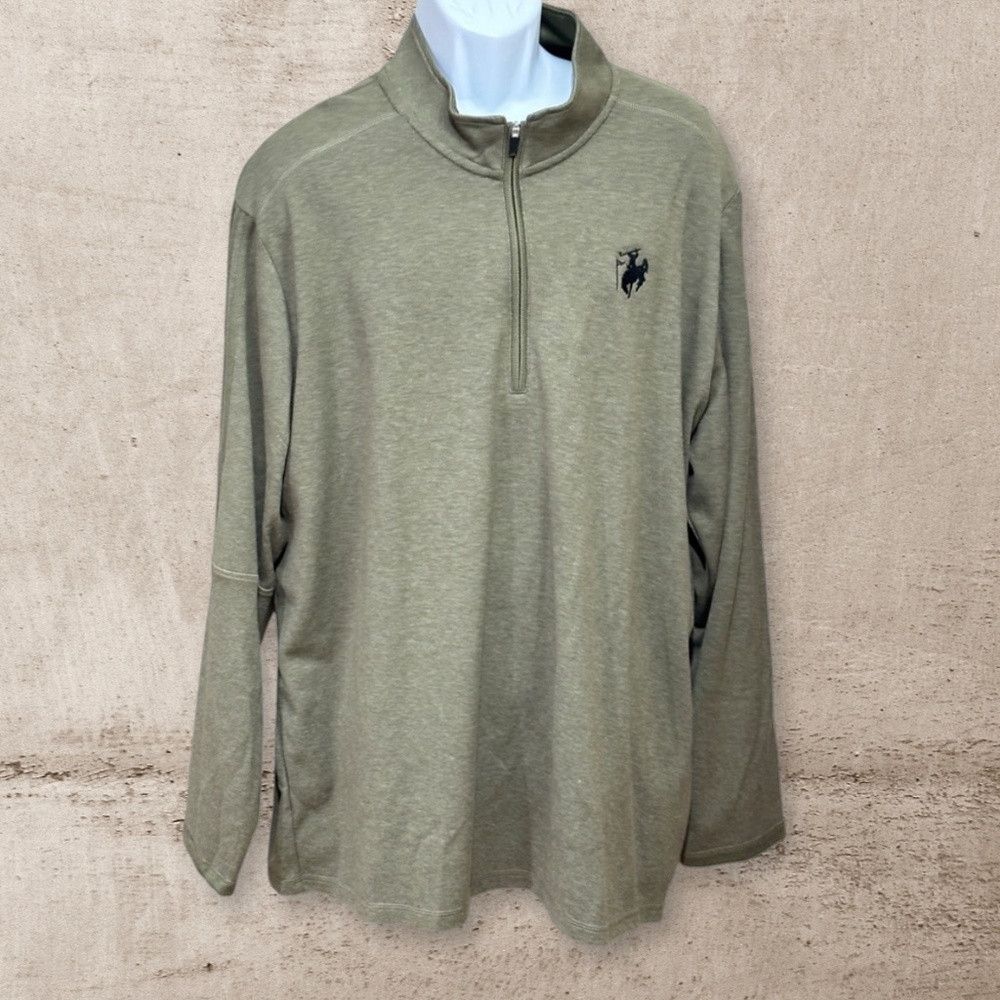 Adidas Adidas Olive Quarter-Zip Pullover Size US XXL / EU 58 / 5 - 1 Thumbnail