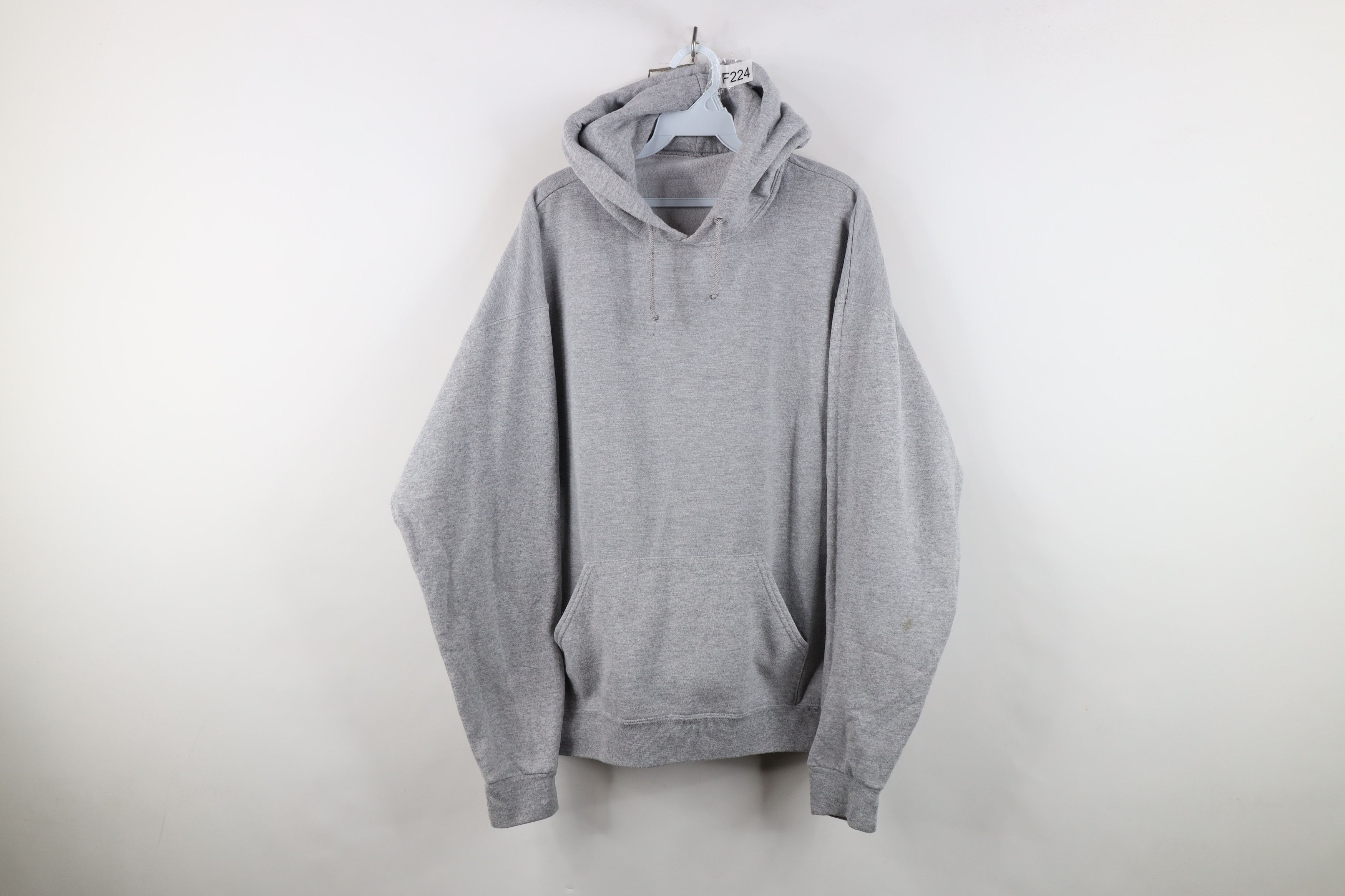 Vintage Vintage 90s Streetwear Blank Hoodie Sweatshirt Heather Gray Size US XL / EU 56 / 4 - 1 Thumbnail