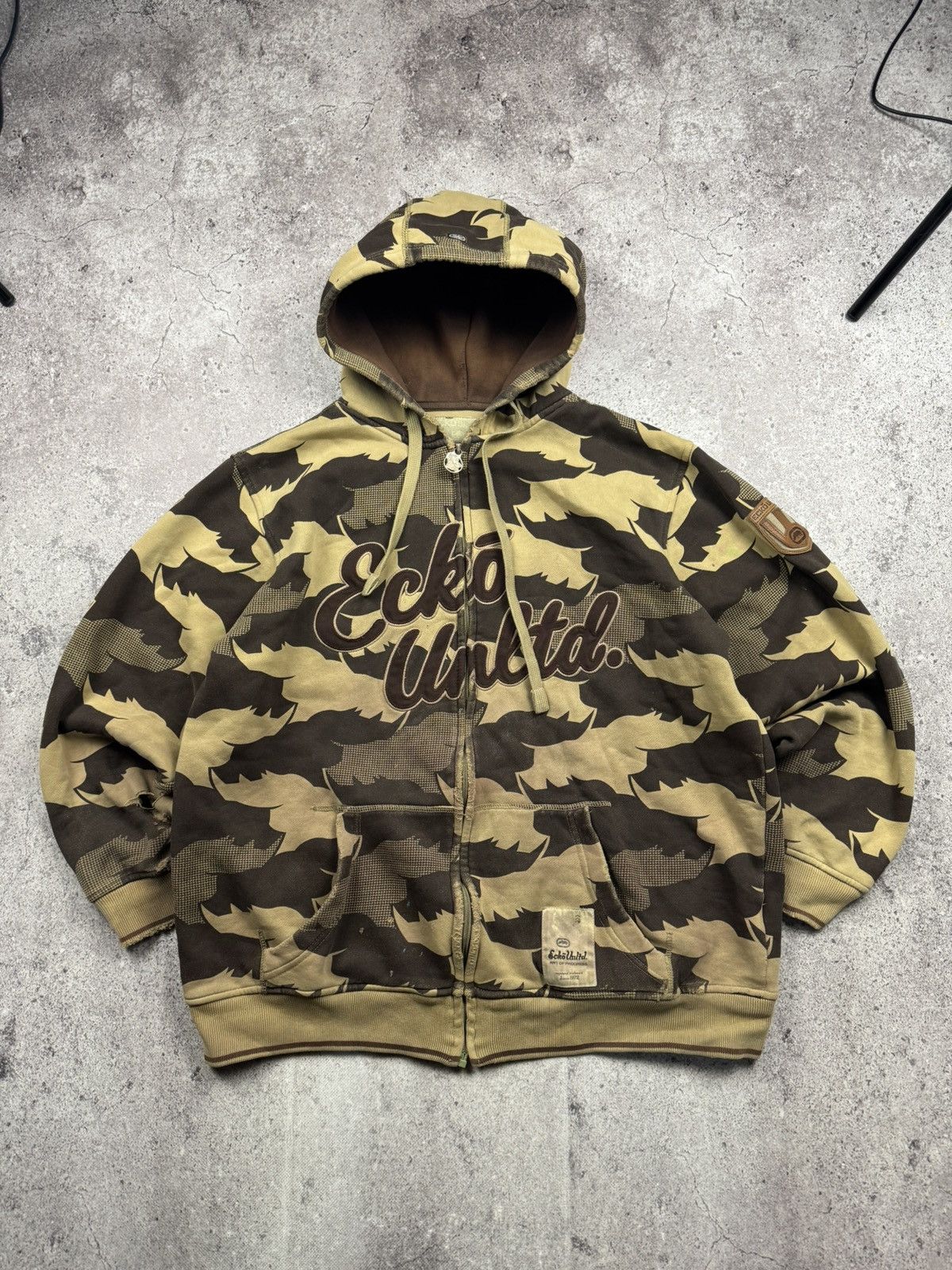 Crazy Vintage Ecko Unltd Y2K Zip Hoodie Y2K Style Japan