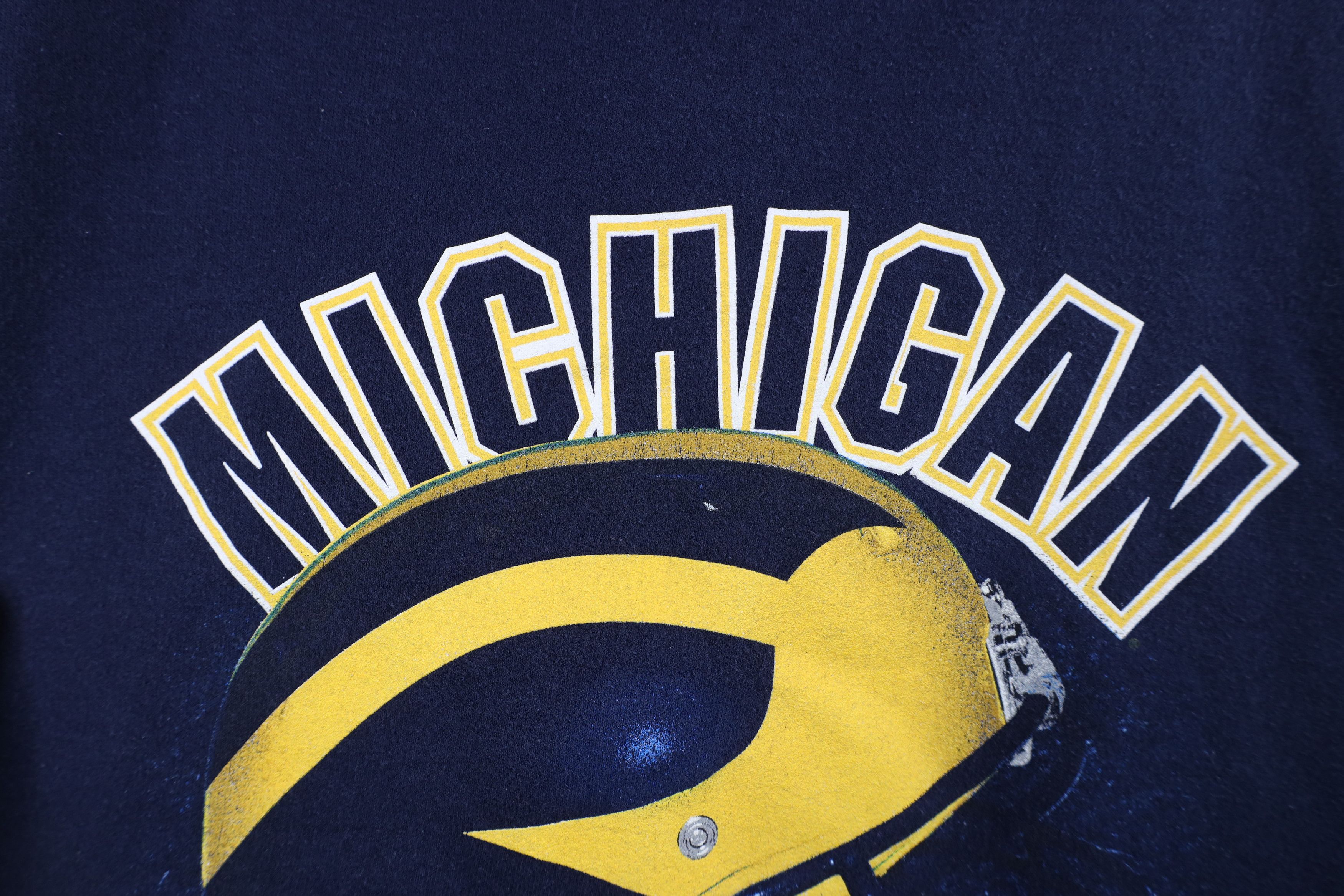 Vintage Vintage 90s University of Michigan Crewneck Sweatshirt Size US XXL / EU 58 / 5 - 5 Thumbnail