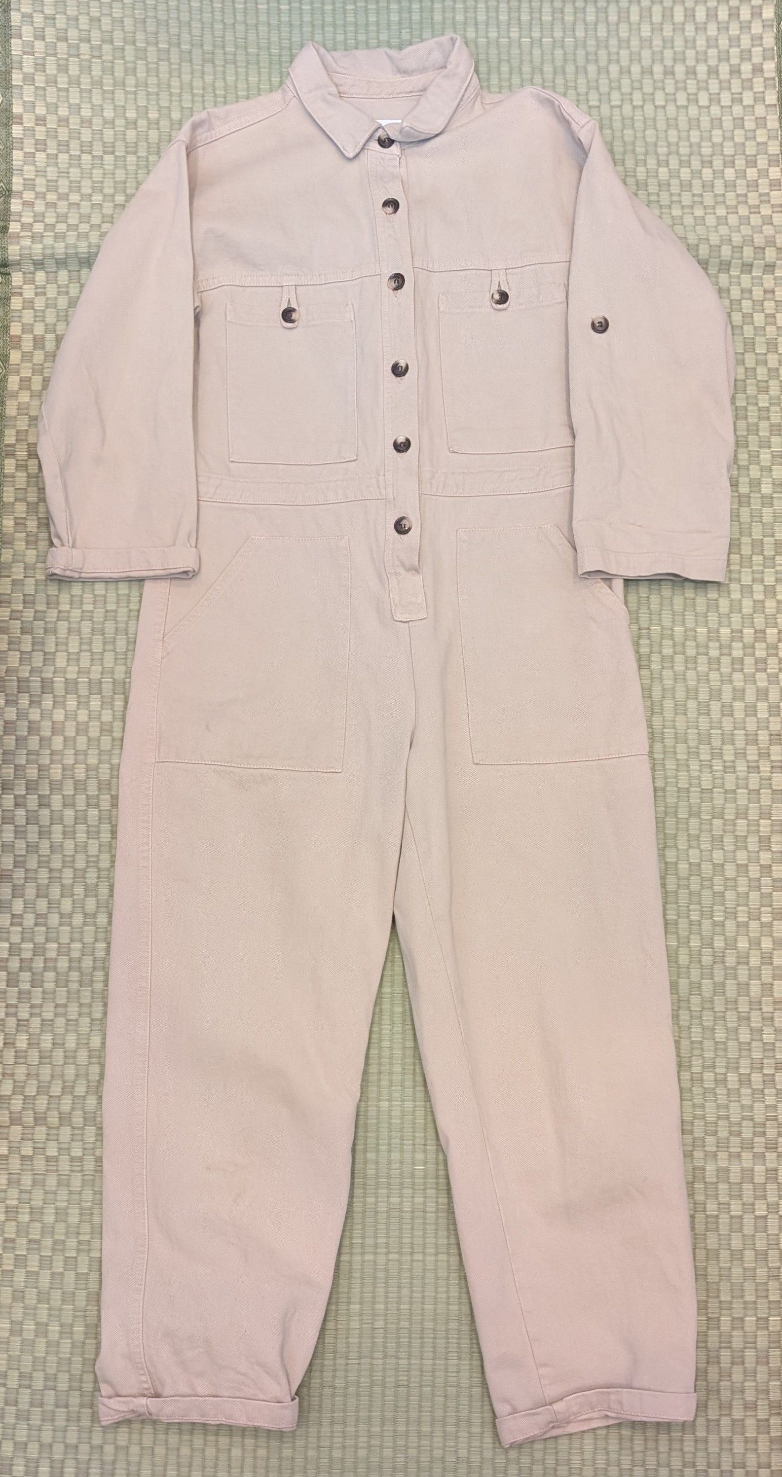 Other Rita Row Halla Jumpsuit Beige Denim Twill Made in Spain Size 36" / US 14 / IT 50 - 1 Thumbnail