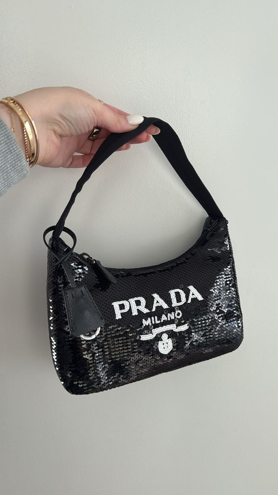 Prada 🔥2.5K VALUE🔥 Sequin Black Shoulder Bag Size ONE SIZE - 1 Preview