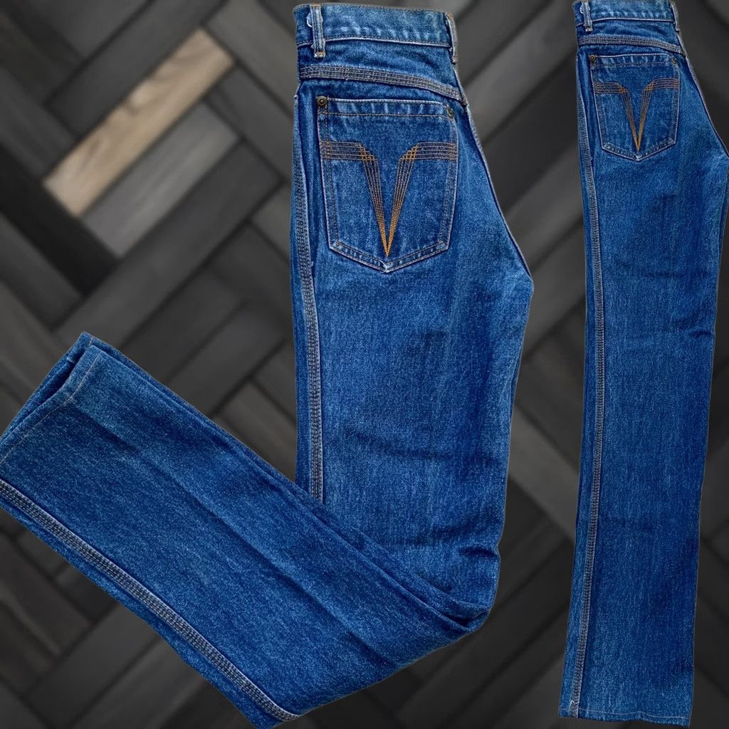 Vintage VINTAGE Brittania Jeans 24 1/2” Waist X 31 1/4” Inseam Women 70s 80s Retro Blue Denim High Waist Straight Size 26" / US 2 / IT 38 - 1 Thumbnail