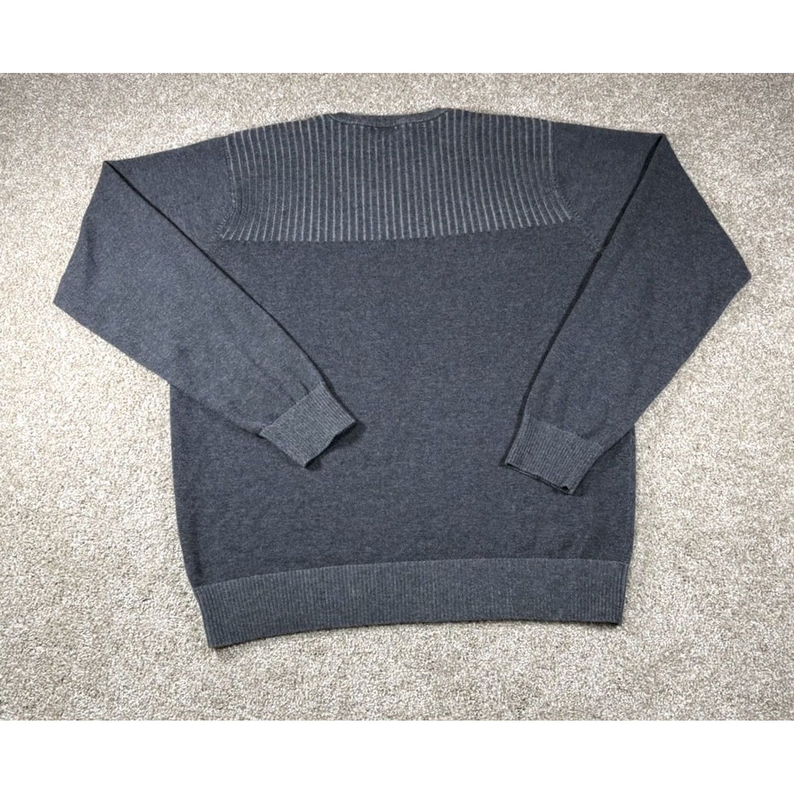 Pronto Uomo Pronto Uomo Sweater XL V-Neck Long Sleeve Ribbed Grey BLUE Men’s Size Size US L / EU 52-54 / 3 - 4 Thumbnail
