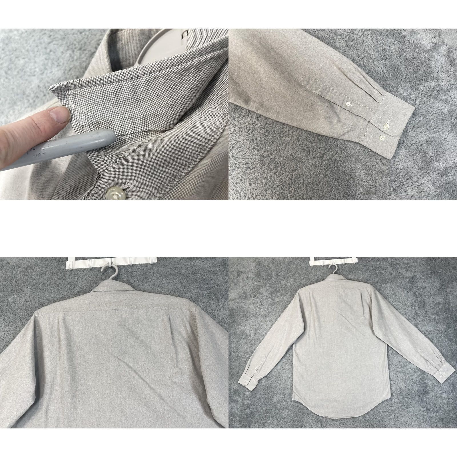 Lands' End Lands' End Shirt Mens Large Gray Long Sleeve Button Front Pocket Casual Work Dress Shirt Size US L / EU 52-54 / 3 - 9 Thumbnail