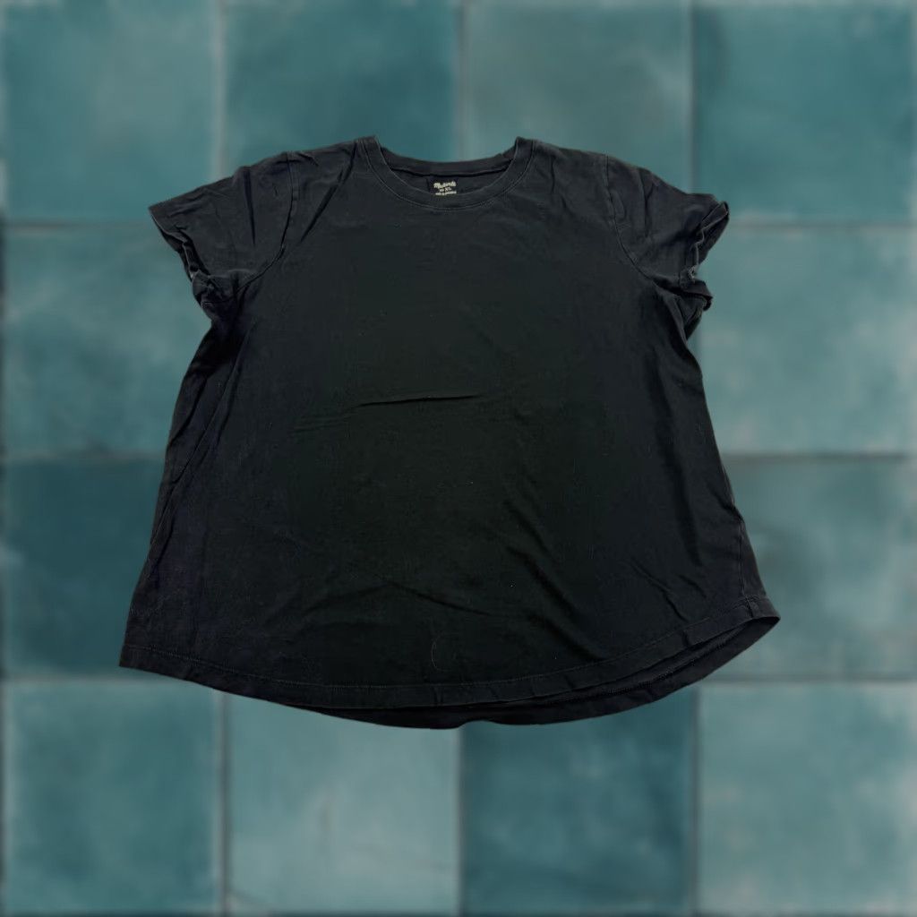 Madewell Madewell Shirt Womens XL Black Crew Neck Short Sleeve Curved Hem Basic Tee Top Size XL / US 12-14 / IT 48-50 - 1 Thumbnail