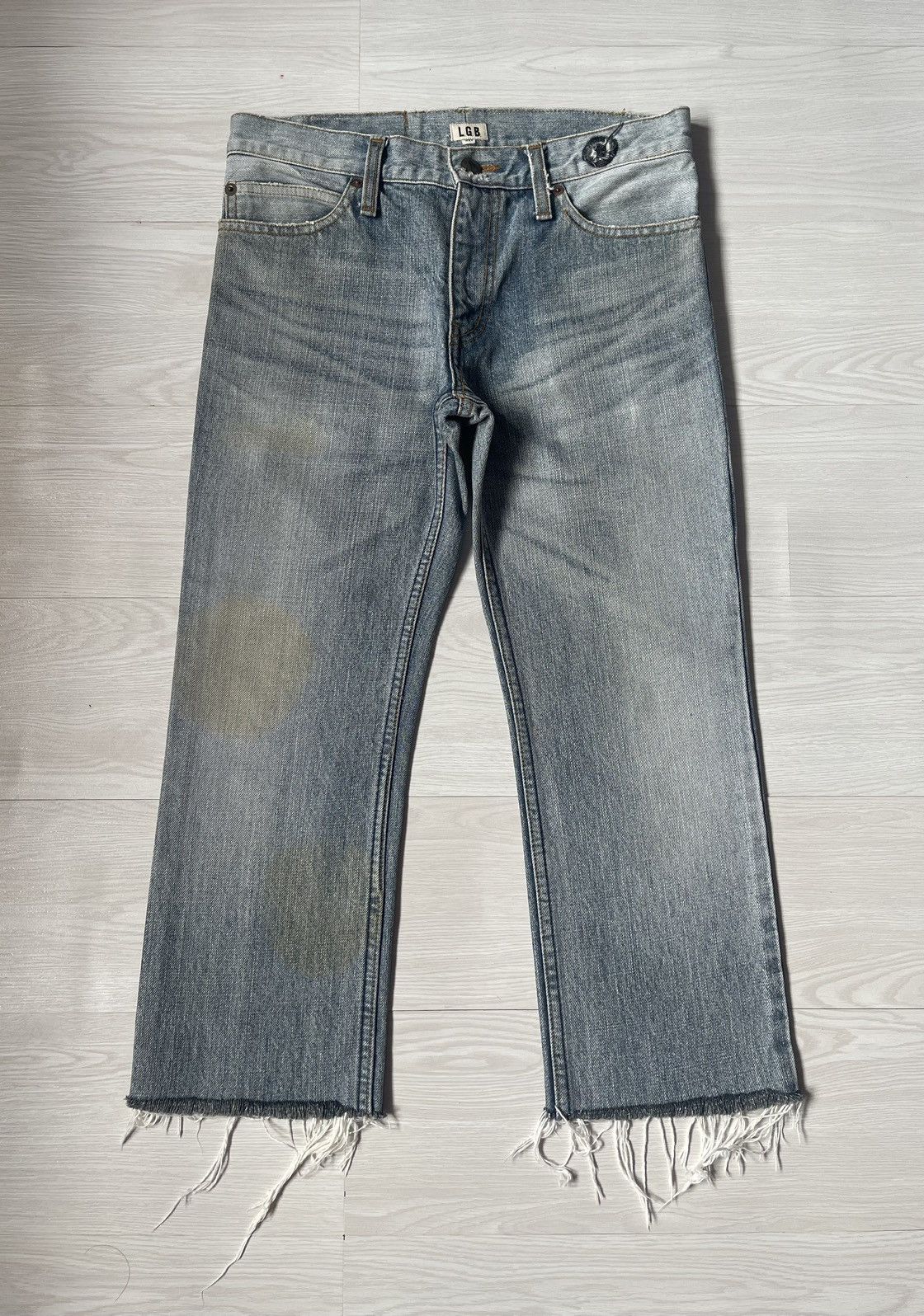Le Grande Bleu (L.G.B.) OG Le Grand Bleu Washed Quarters Jeans Denim Size US 29 - 2 Thumbnail