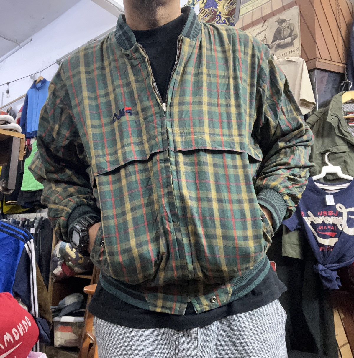 Fila Vintage FILA reversible plaid bomber jacket Size US L / EU 52-54 / 3 - 17 Thumbnail