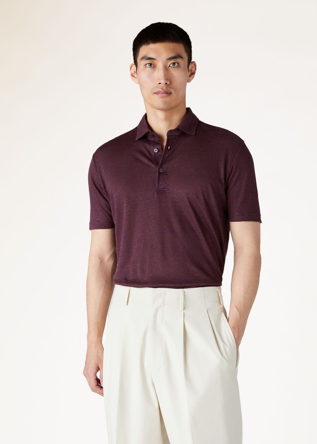 Loro Piana o1w1db10125 FAI1314 Polo Shirt in Burgundy Size US S / EU 44-46 / 1 - 5 Thumbnail