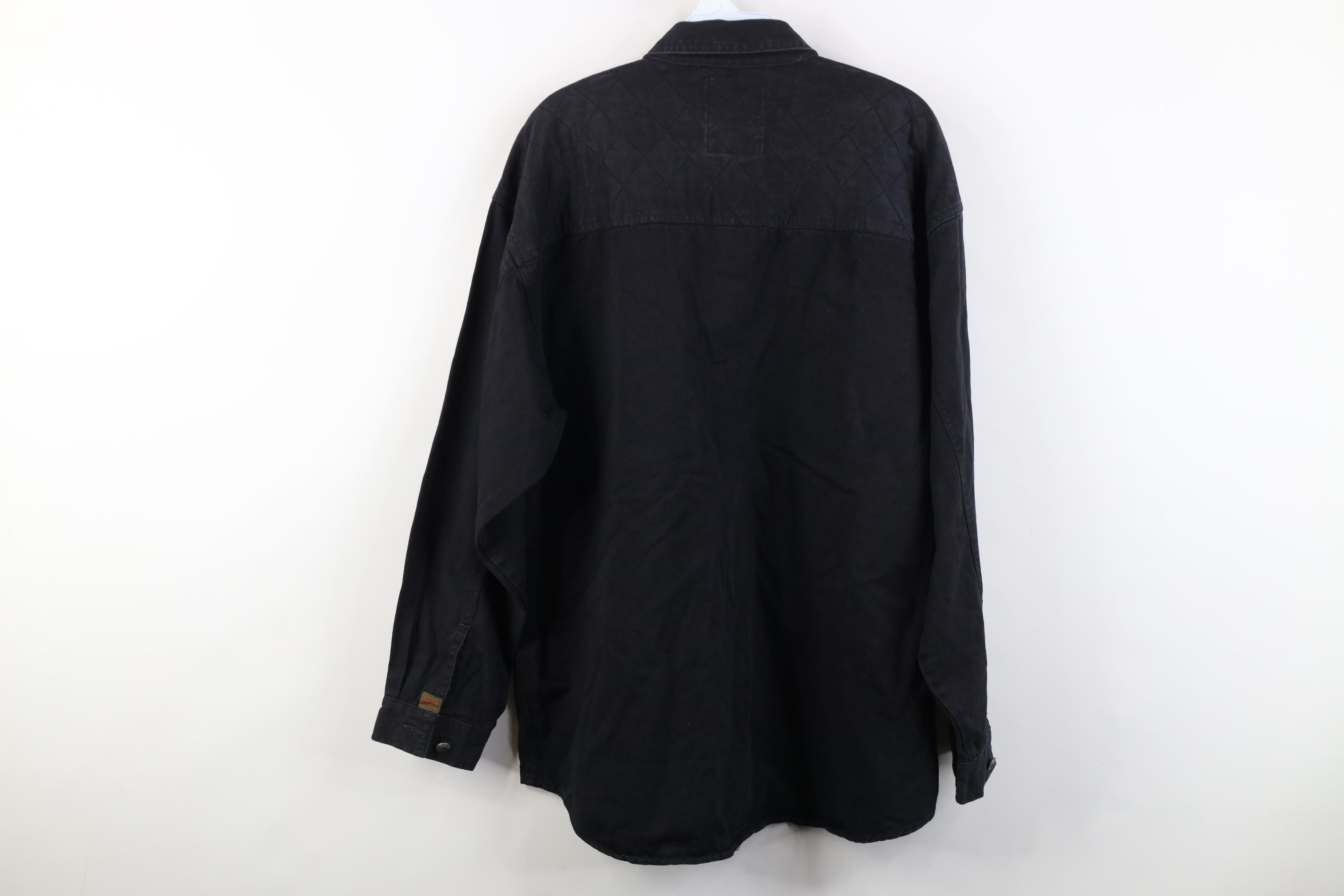 Vintage Vintage 90s Streetwear Quilted Denim Collared Button Shirt Size US L / EU 52-54 / 3 - 13 Thumbnail