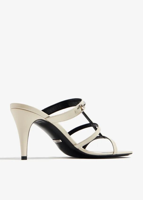 Gucci o1s1wg110225 Women's Slim Horsebit Slide Sandals in White Size US 5.5 / IT 35.5 - 3 Thumbnail