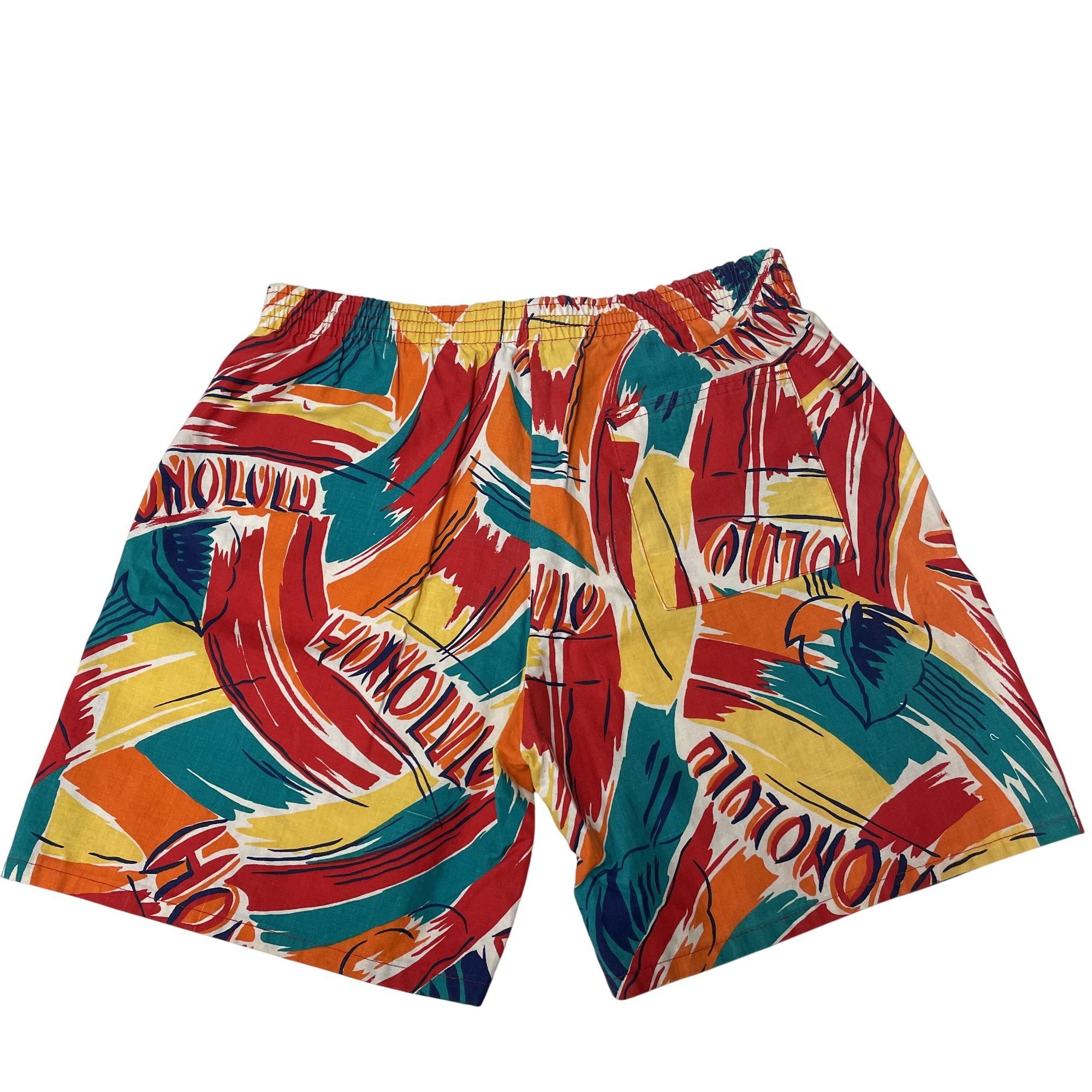 Other Vtg NEON Bold MULTICOLOR Abstract SKATER Shorts Size US 30 / EU 46 - 2 Thumbnail
