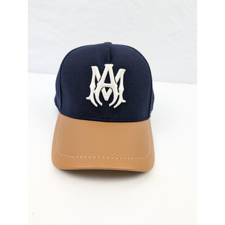 Amiri o1rshd1 Size: OS / Wool/Leather MA Hat / Cap in Navy Size ONE SIZE - 3 Thumbnail